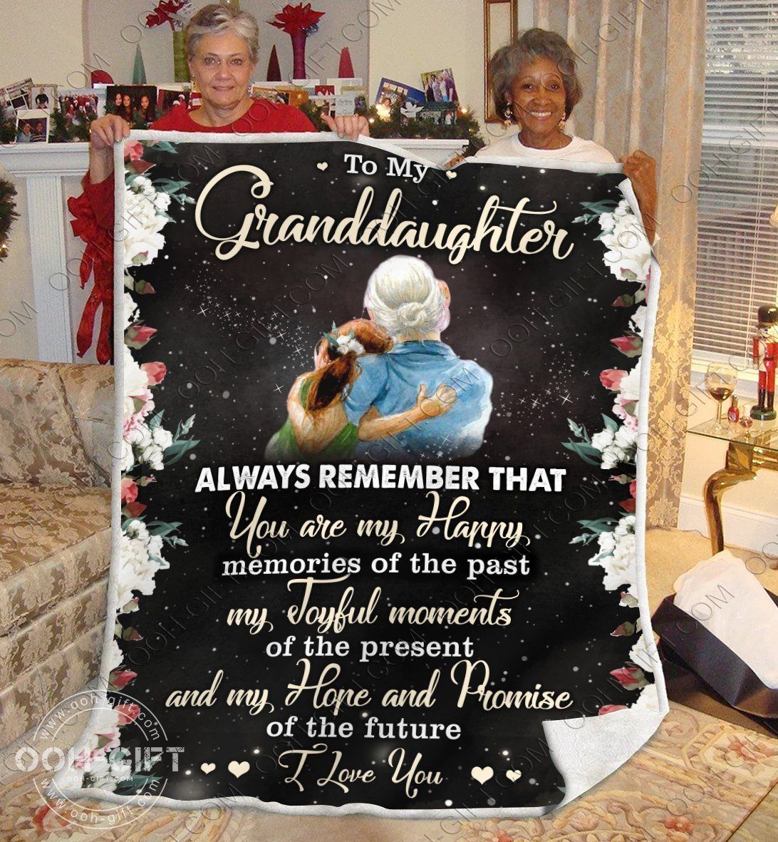 Granddaughter My Happy Memories Sherpa Fleece Blanket