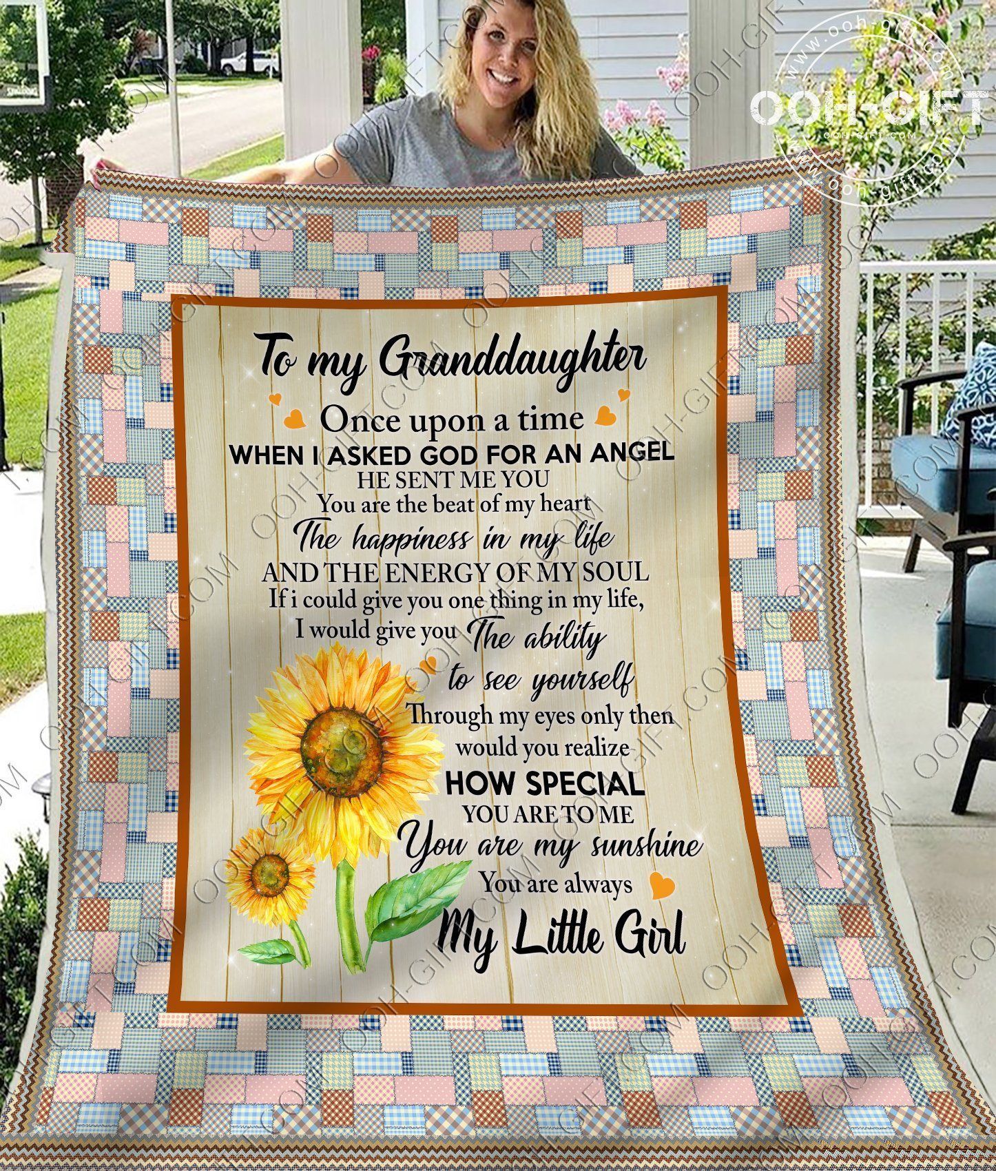Granddaughter My Little Girl Sherpa Fleece Blanket