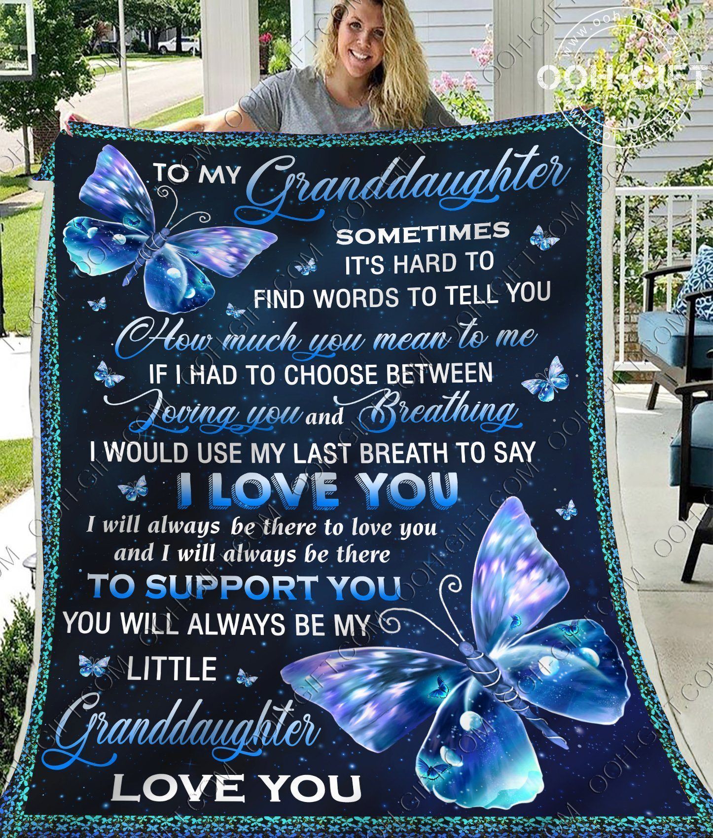 Granddaughter My Little Granddaughter Sherpa Fleece Blanket