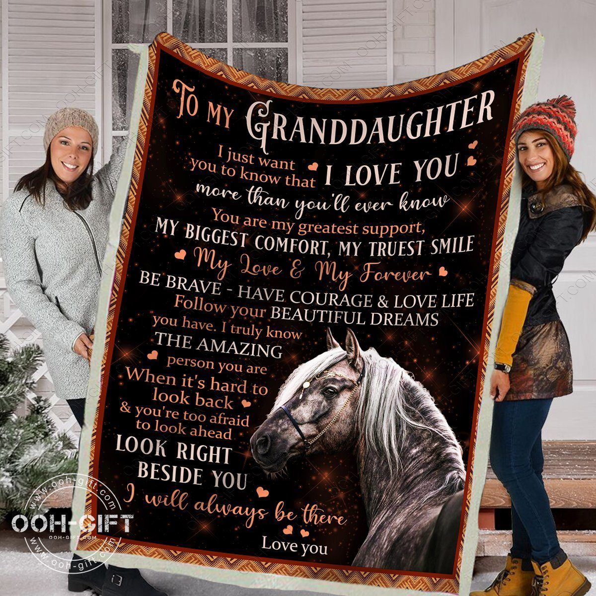 Granddaughter My Love My Forever Sherpa Fleece Blanket