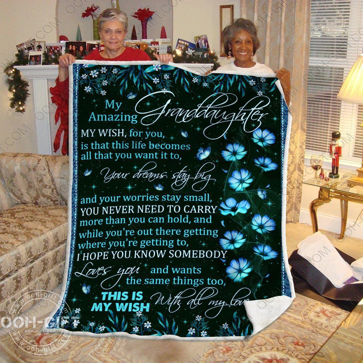 Granddaughter My Wish Sherpa Fleece Blanket