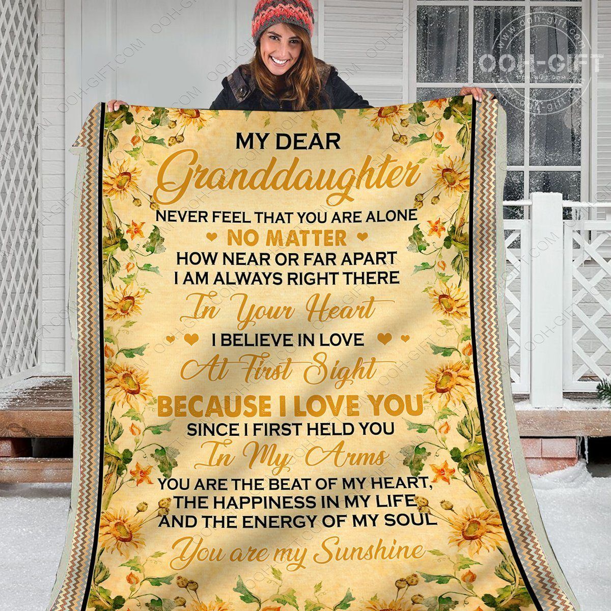 Granddaughter Never Alone Sherpa Fleece Blanket