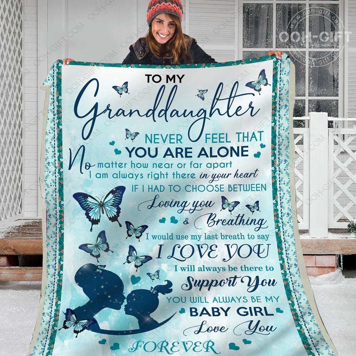 Granddaughter Never Feel That You Are Alone Sherpa Fleece Blanket