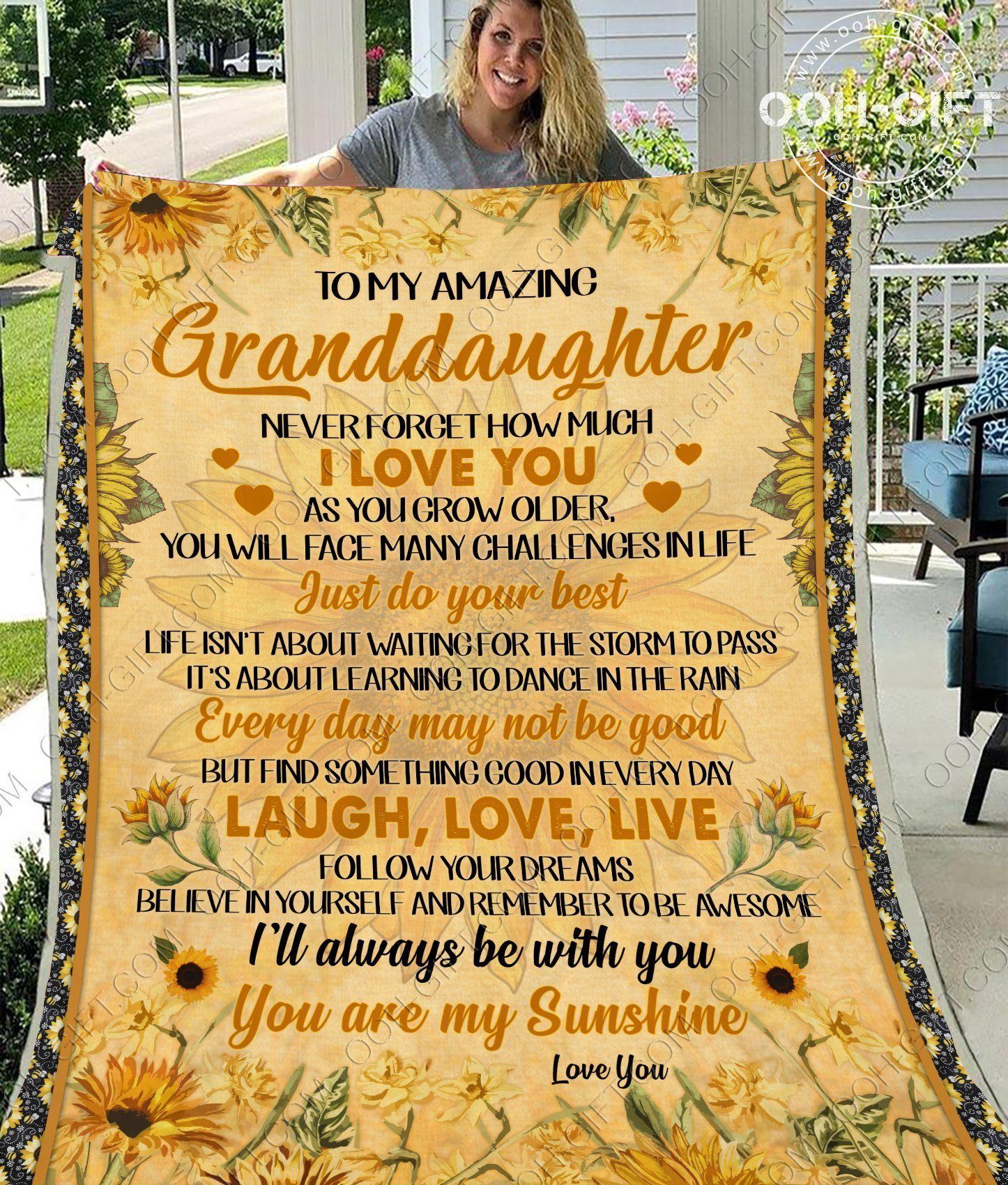 Granddaughter Never Forget How Much I Love You Sherpa Fleece Blanket