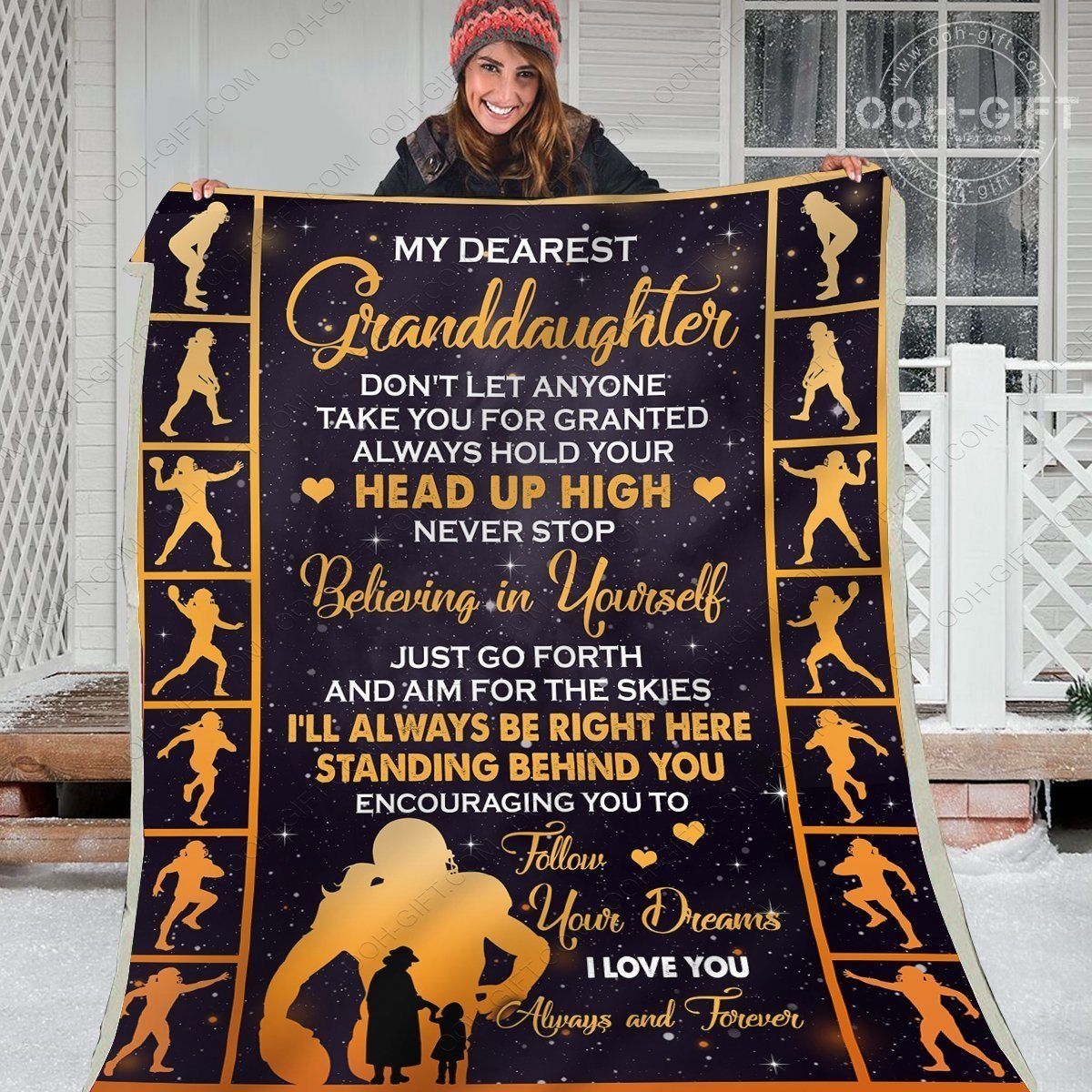 Granddaughter Never Stop Sherpa Fleece Blanket