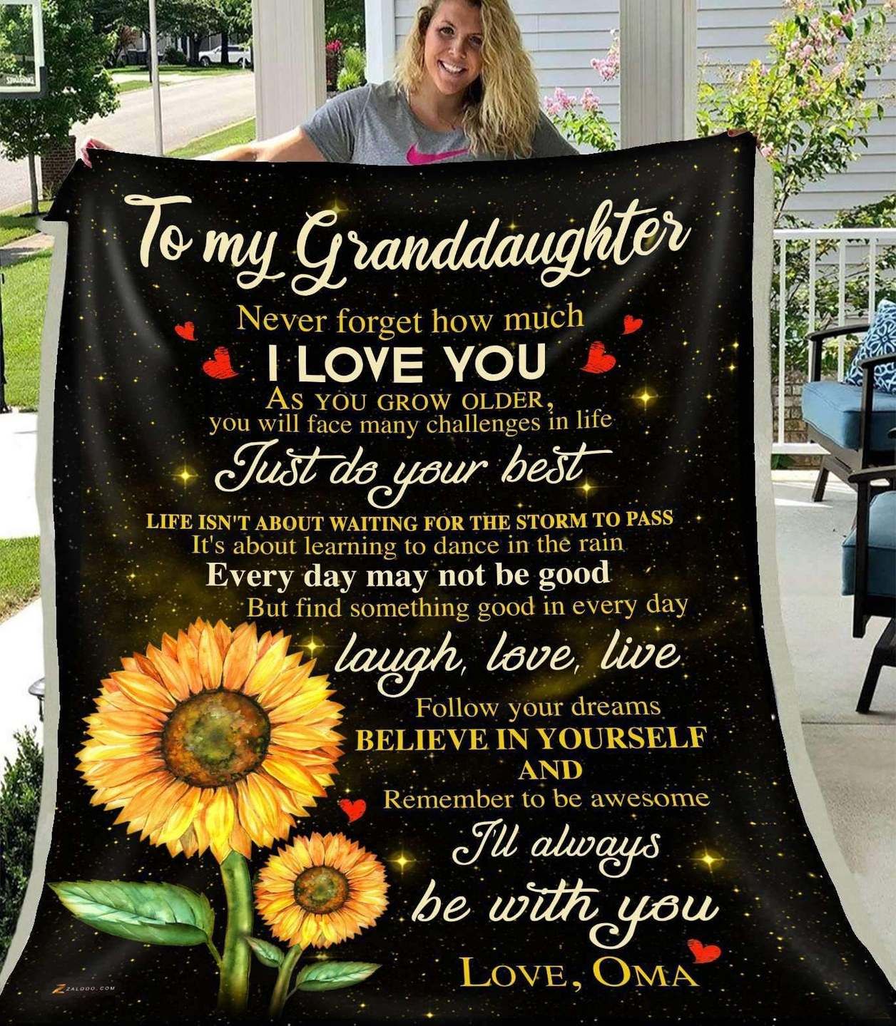Granddaughter Oma Ill always be with you Sherpa Fleece Blanket