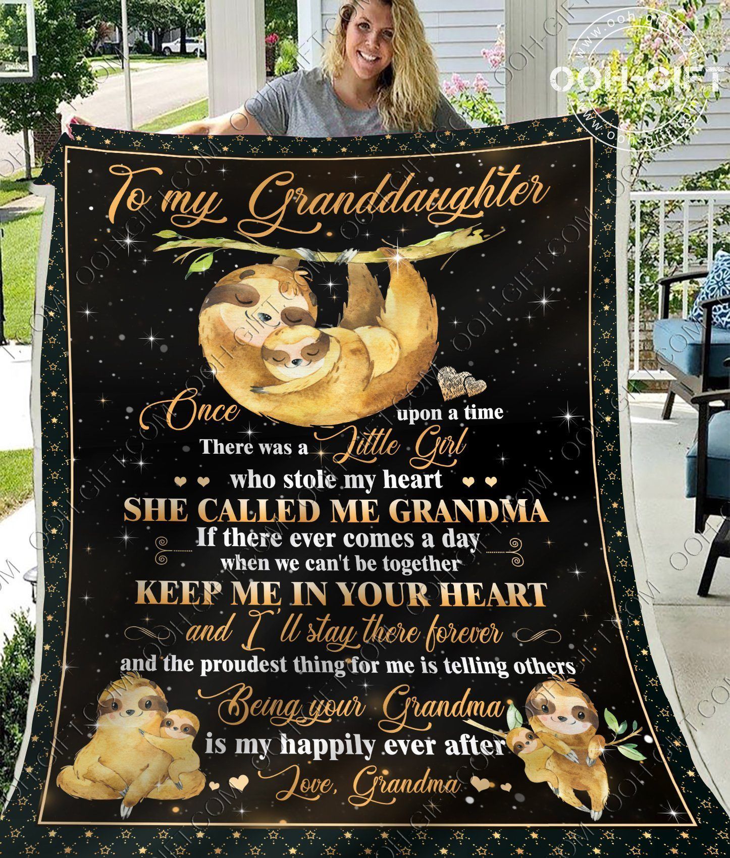 Granddaughter Once Upon A Time Sherpa Fleece Blanket