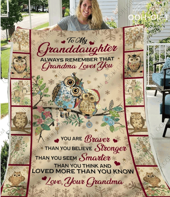 Granddaughter Owl Sherpa Fleece Blanket