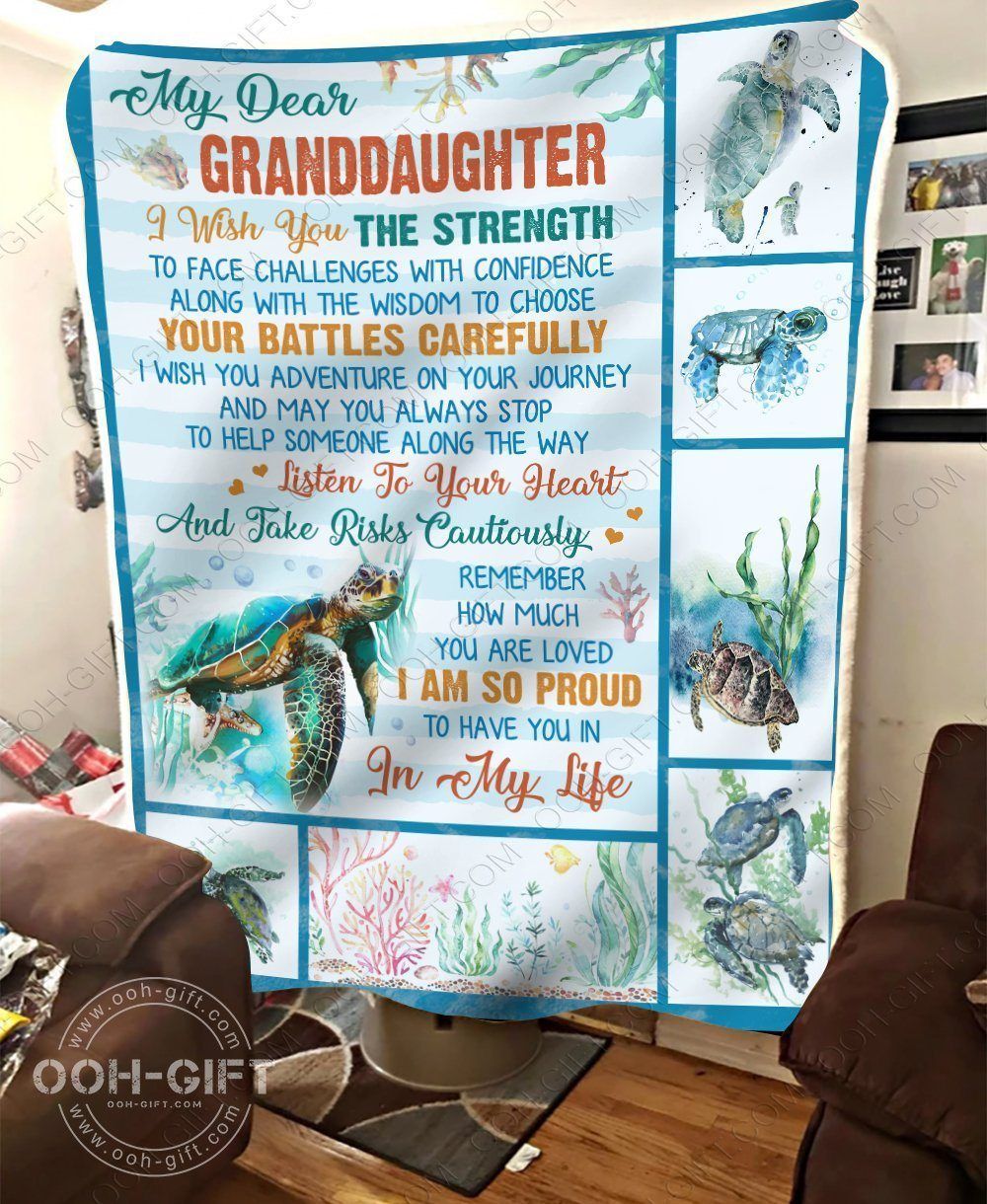 Granddaughter Proud Of You Sherpa Fleece Blanket