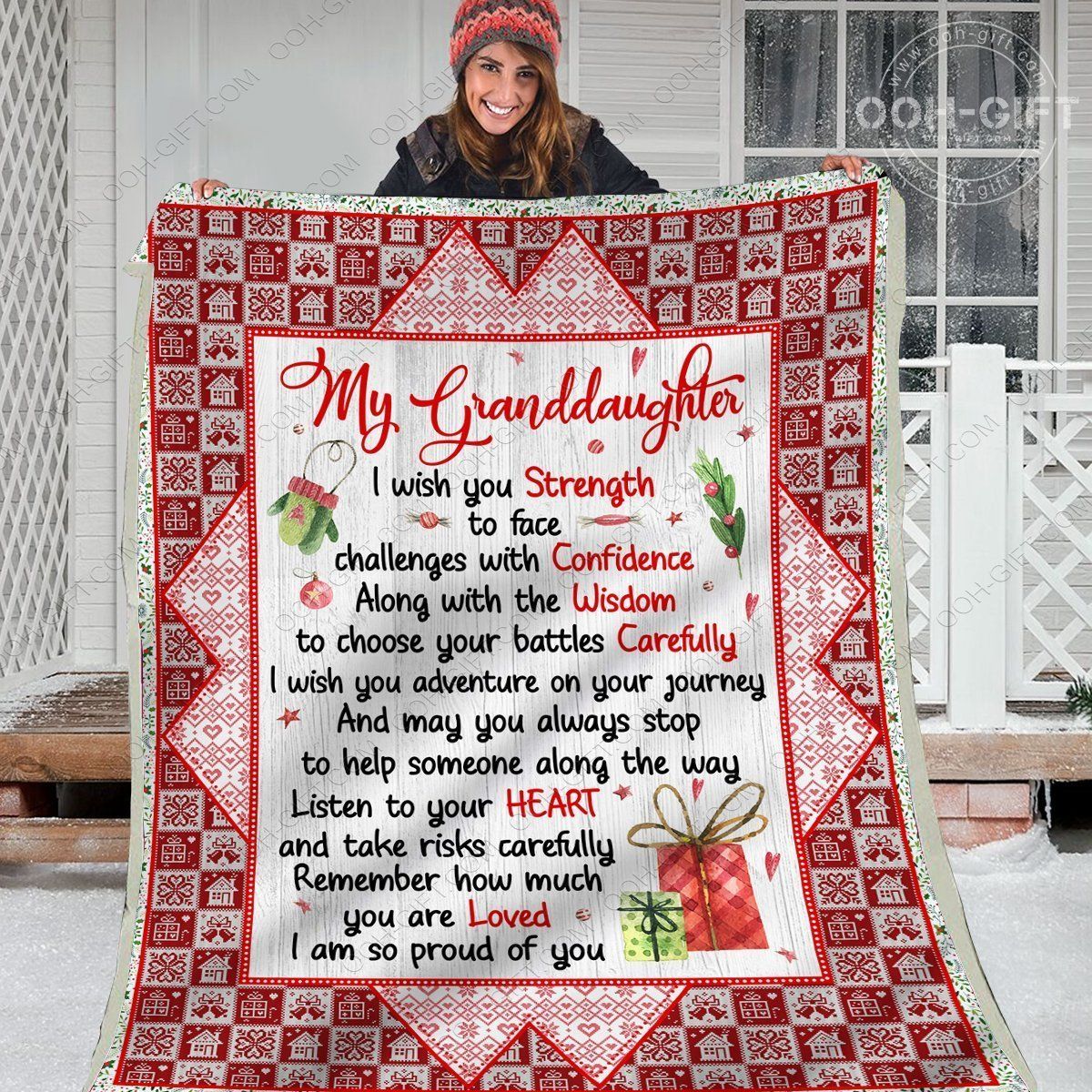 Granddaughter Proud Of You Sherpa Fleece Blanket
