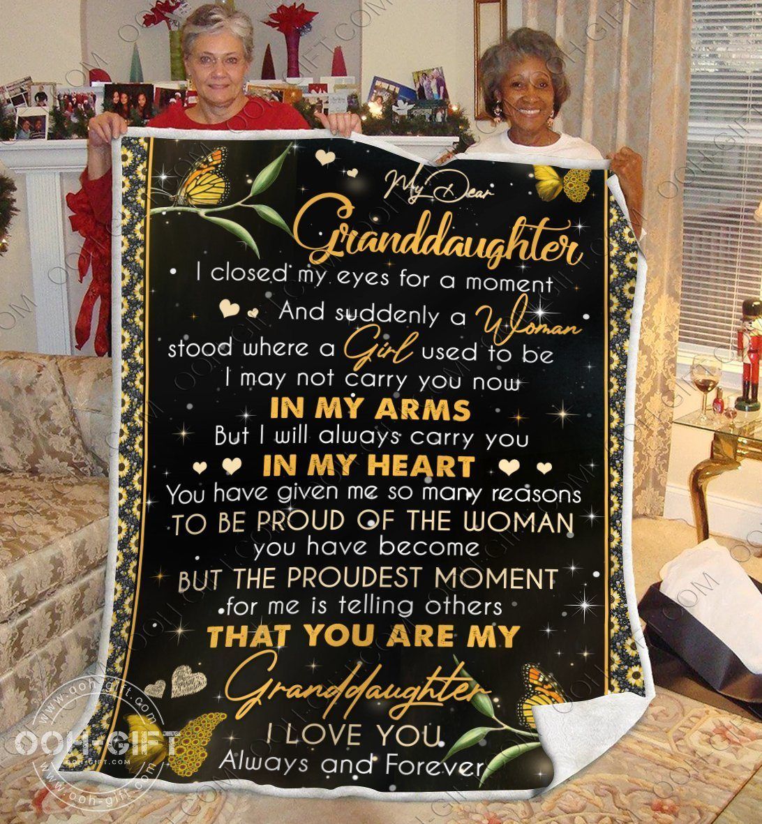 Granddaughter Proudest Moment Sherpa Fleece Blanket