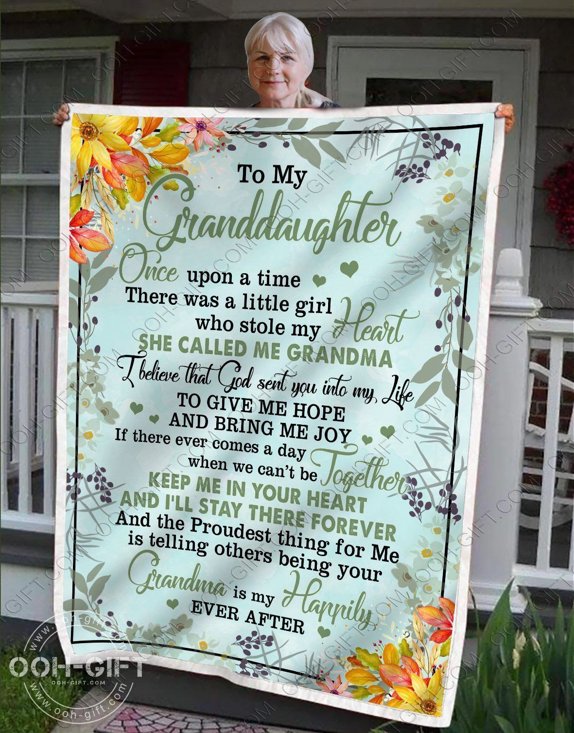 Granddaughter Proudest Thing Sherpa Fleece Blanket