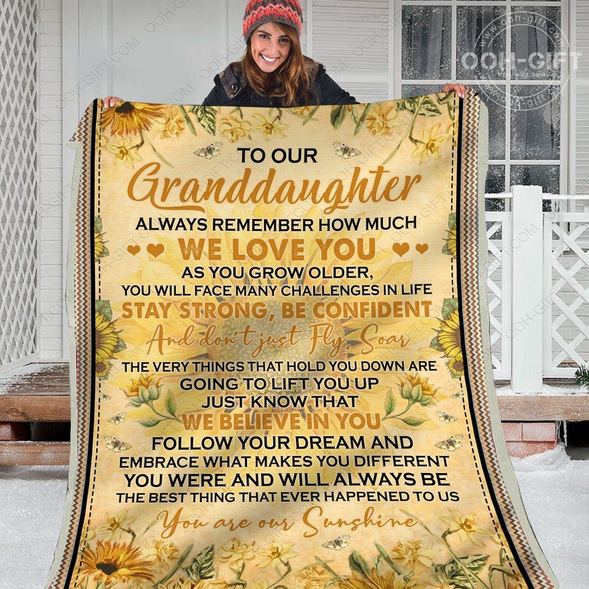 Granddaughter Remember I Love You Sherpa Fleece Blanket
