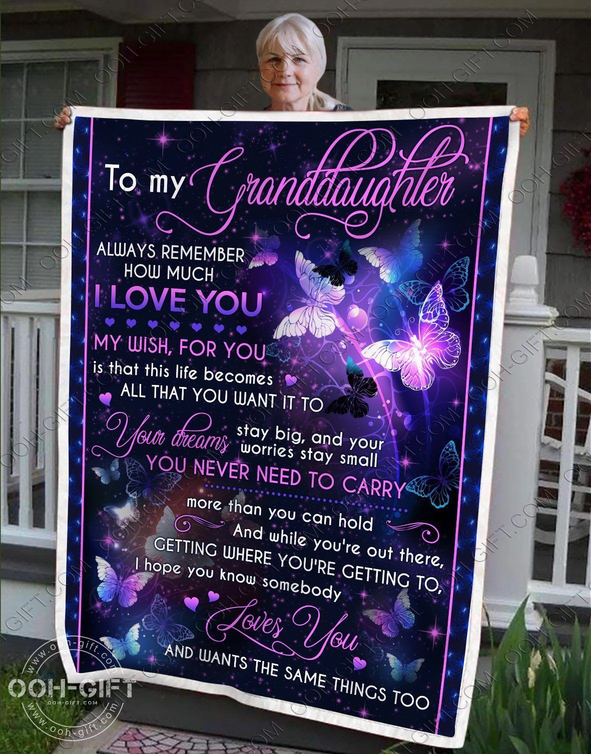 Granddaughter Remember I Love You Sherpa Fleece Blanket