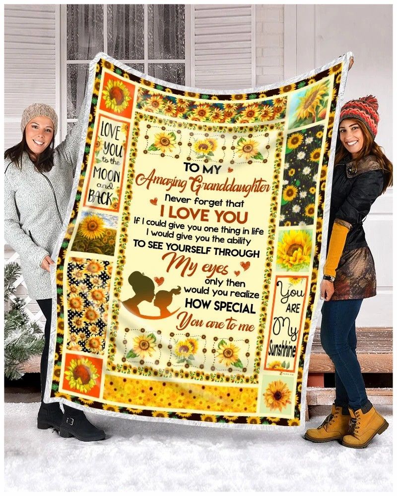 Granddaughter Sunflower Fleece Blanket