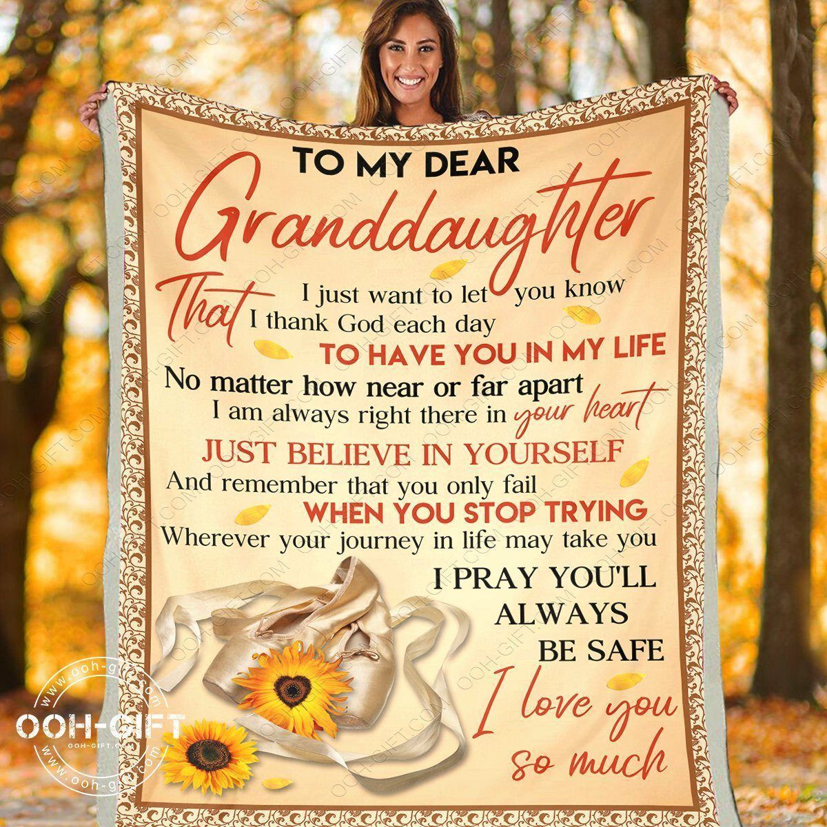 Granddaughter Thank God To Have You Sherpa Fleece Blanket