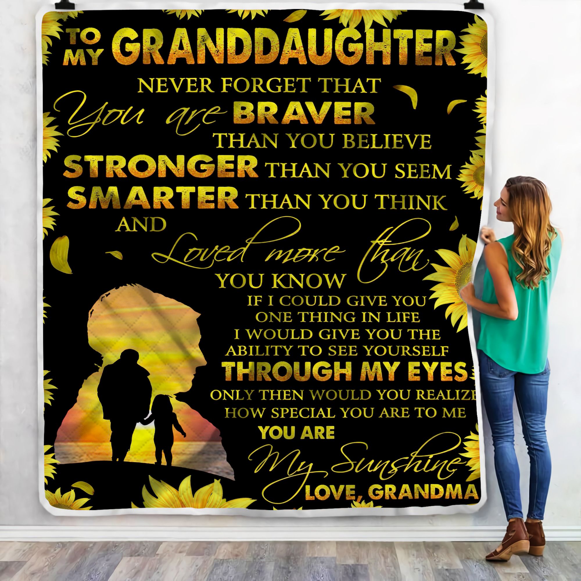 Granddaughter Through My Eyes Fleece Blanket