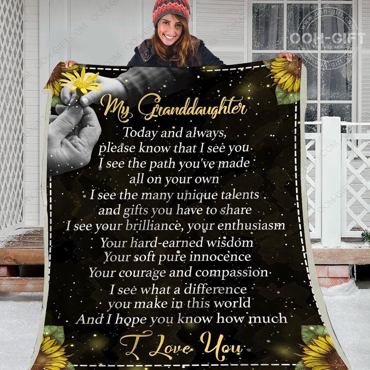 Granddaughter Today Always Sherpa Fleece Blanket