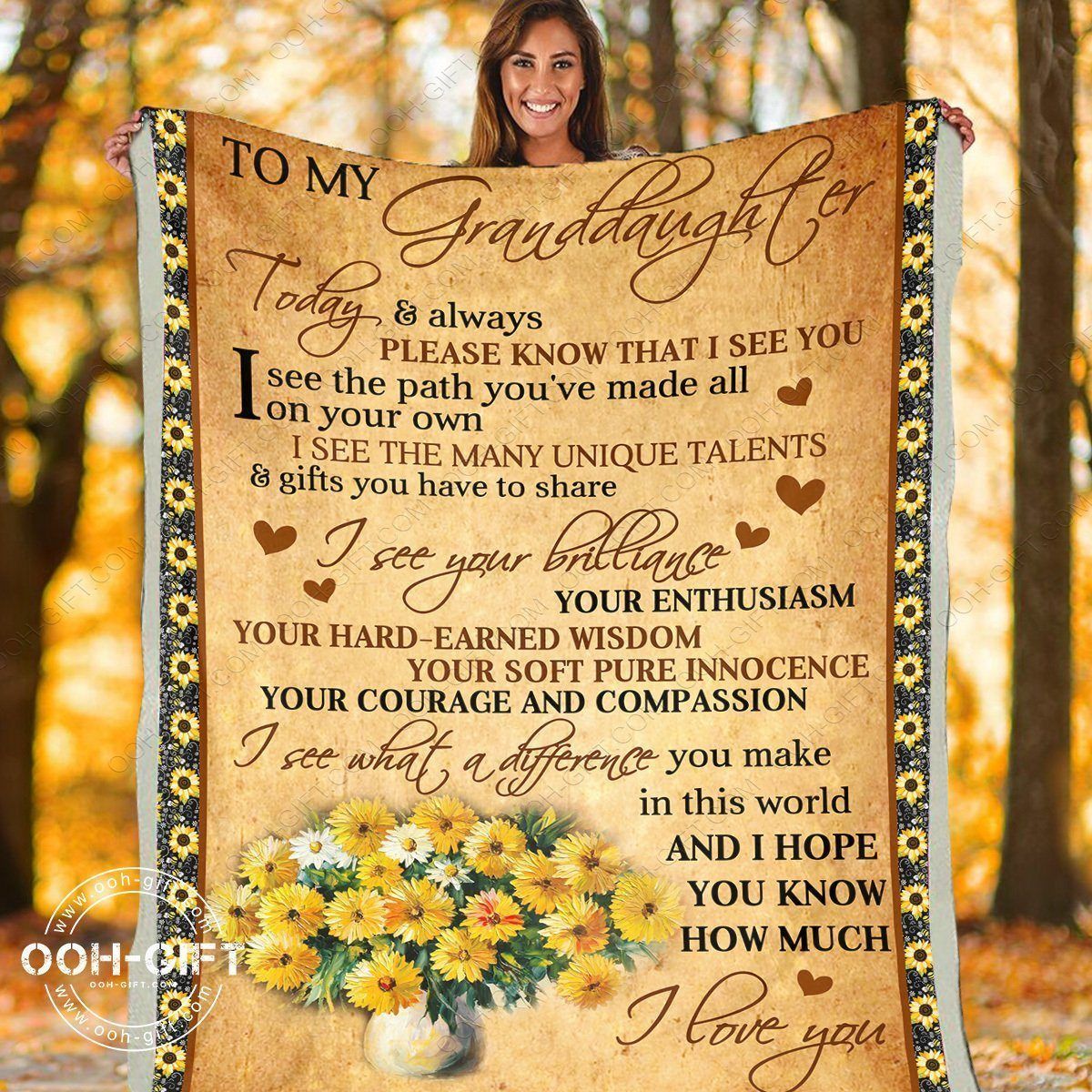 Granddaughter Today Always Sherpa Fleece Blanket