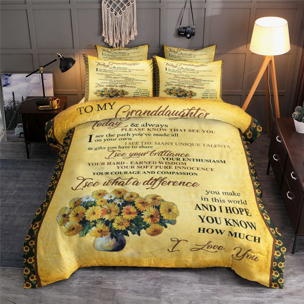 Granddaughter Today Always Home Garden Linens Bedding Set