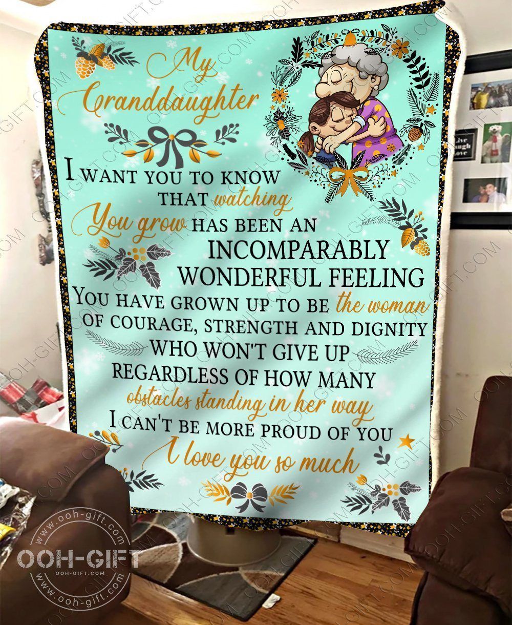 Granddaughter Watch You Grow Sherpa Fleece Blanket