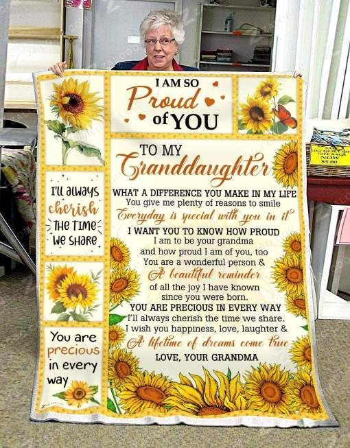 Granddaughter What A Different You Make In My Life Sherpa Fleece Blanket
