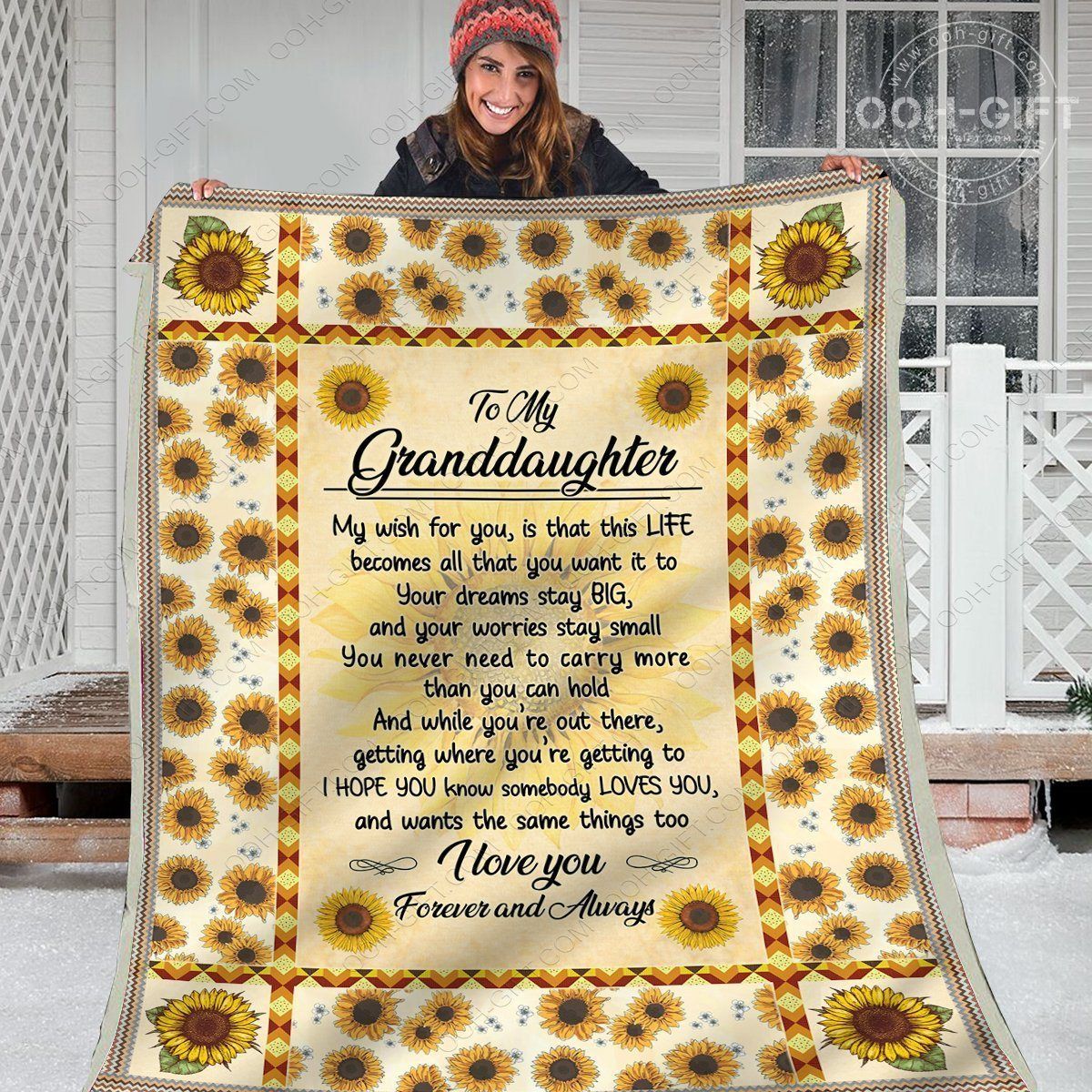 Granddaughter Wish For Granddaughter Sherpa Fleece Blanket