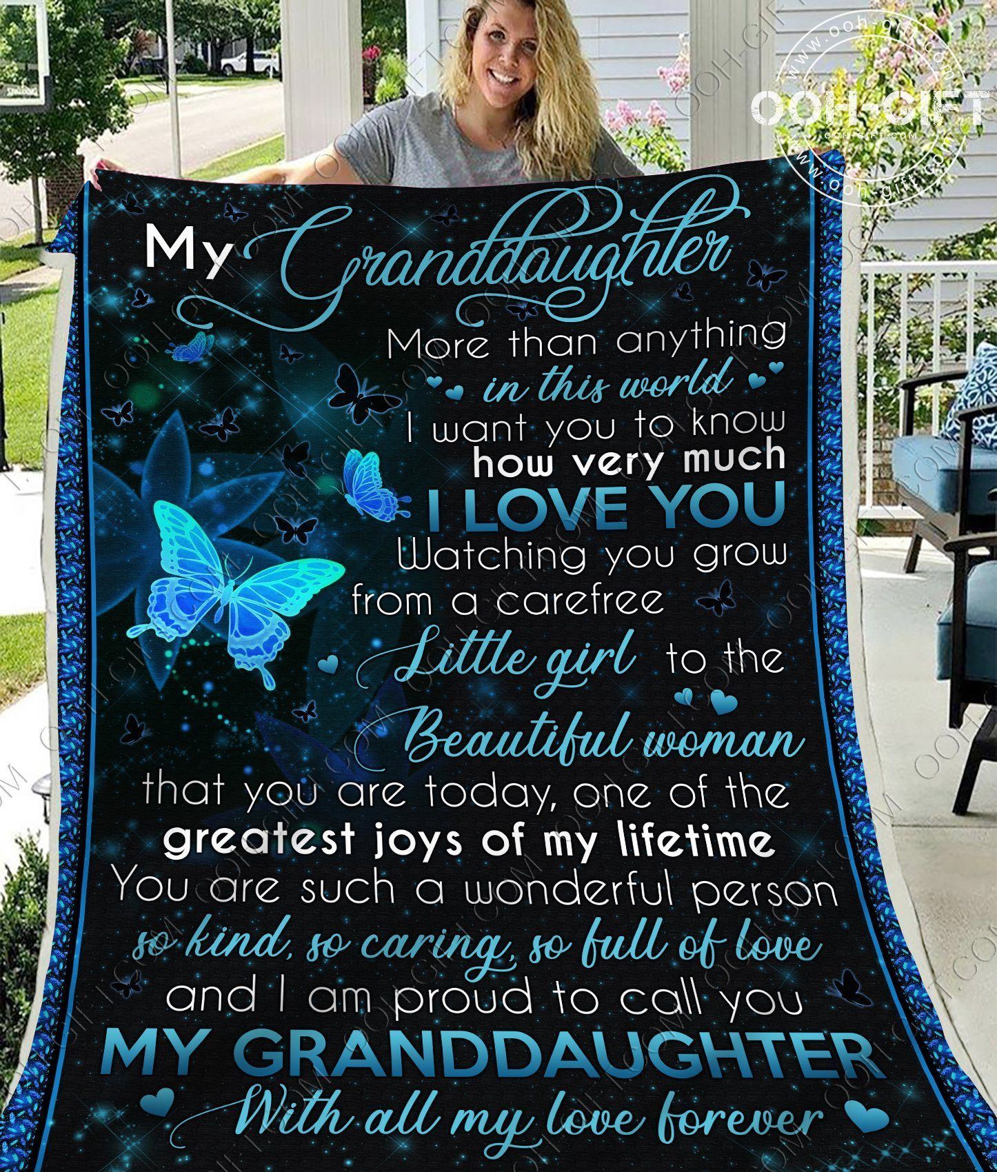 Granddaughter With All My Love Sherpa Fleece Blanket