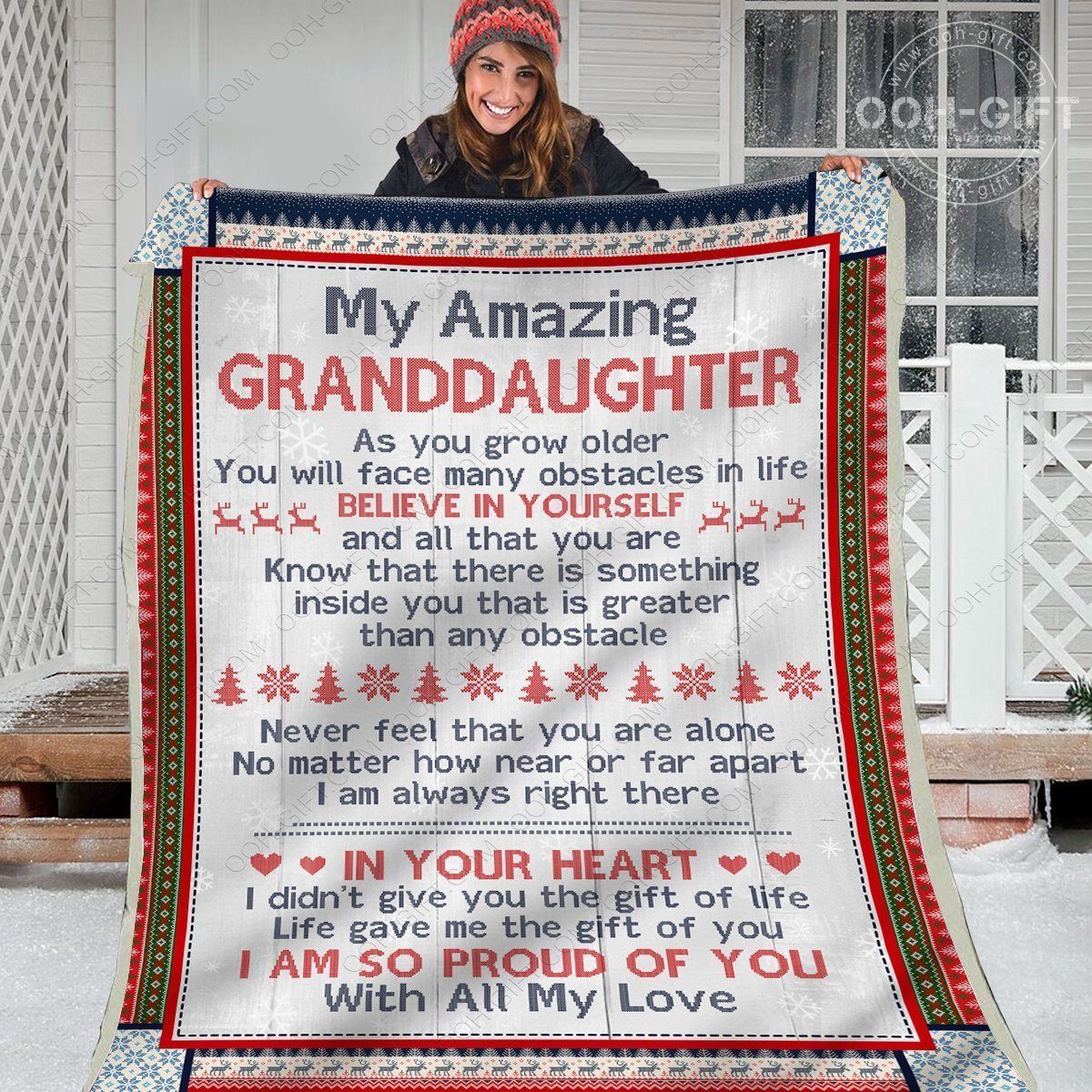 Granddaughter With All My Love Sherpa Fleece Blanket