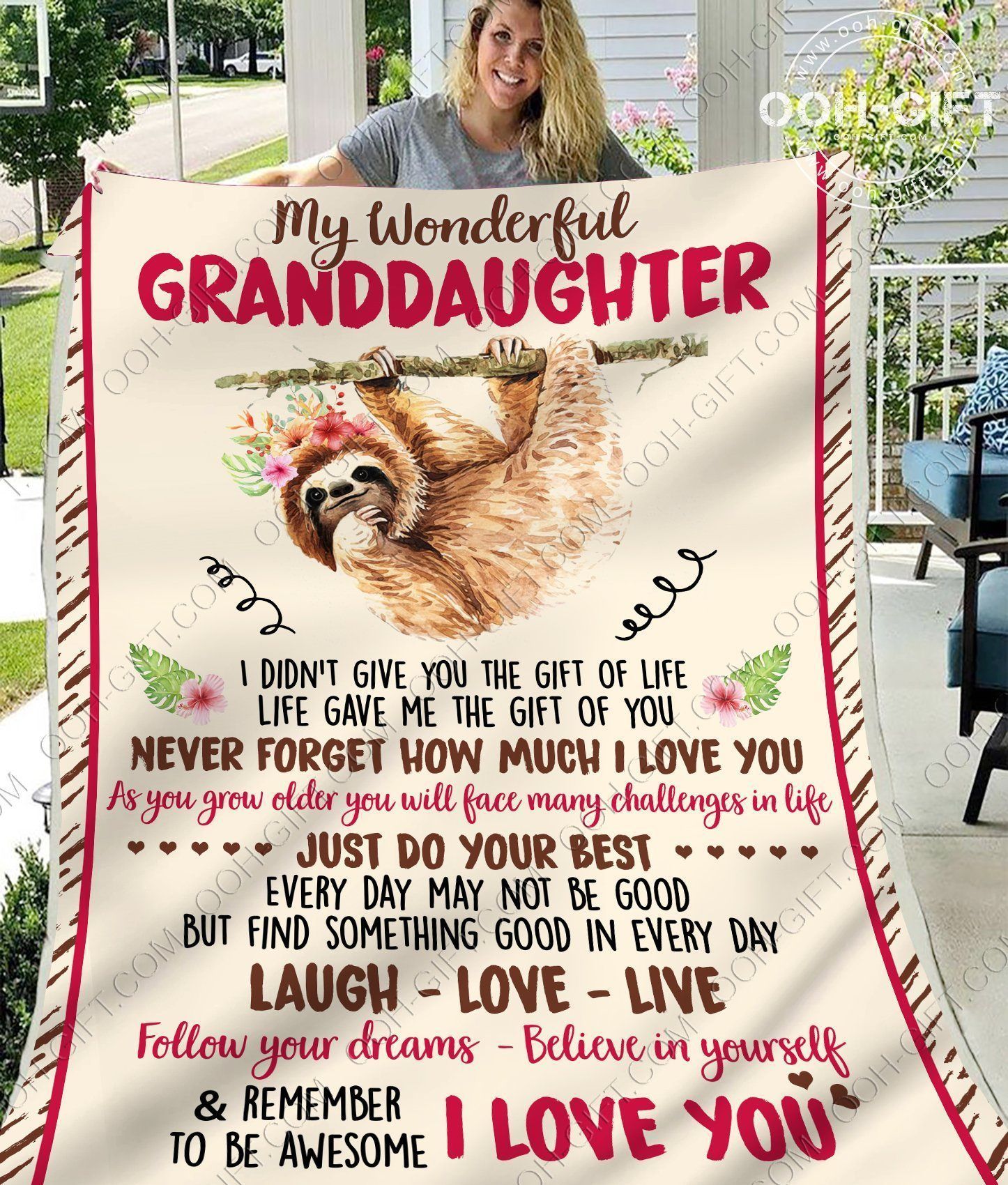 Granddaughter Wonderful Granddaughter Sherpa Fleece Blanket