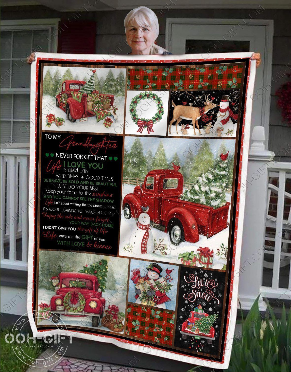 Granddaughter Xmas Never Forget Sherpa Fleece Blanket