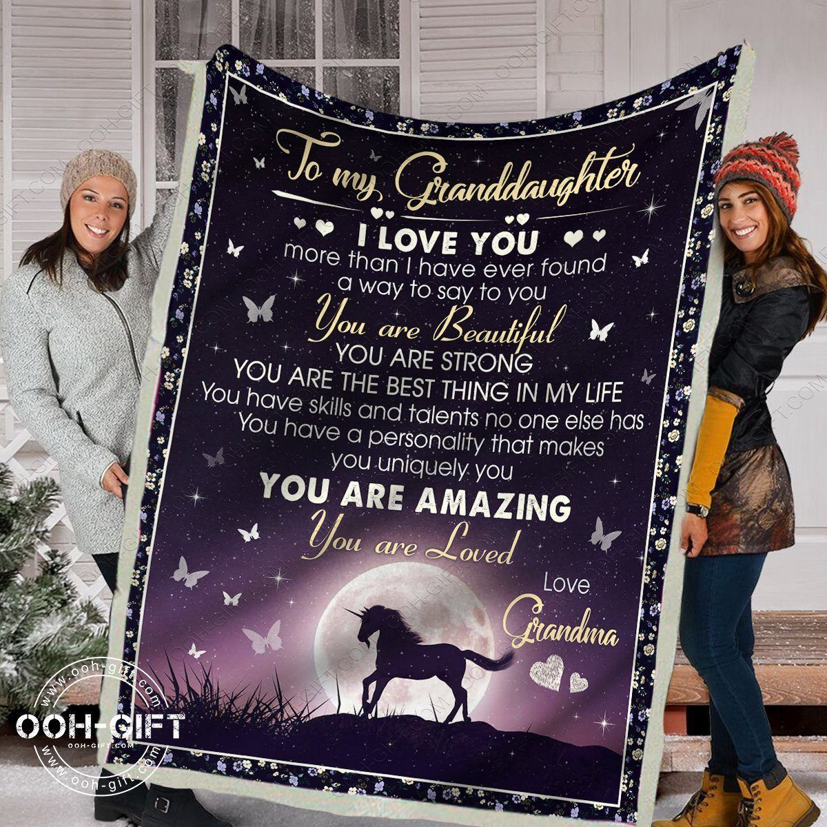Granddaughter You Are Amazing Sherpa Fleece Blanket