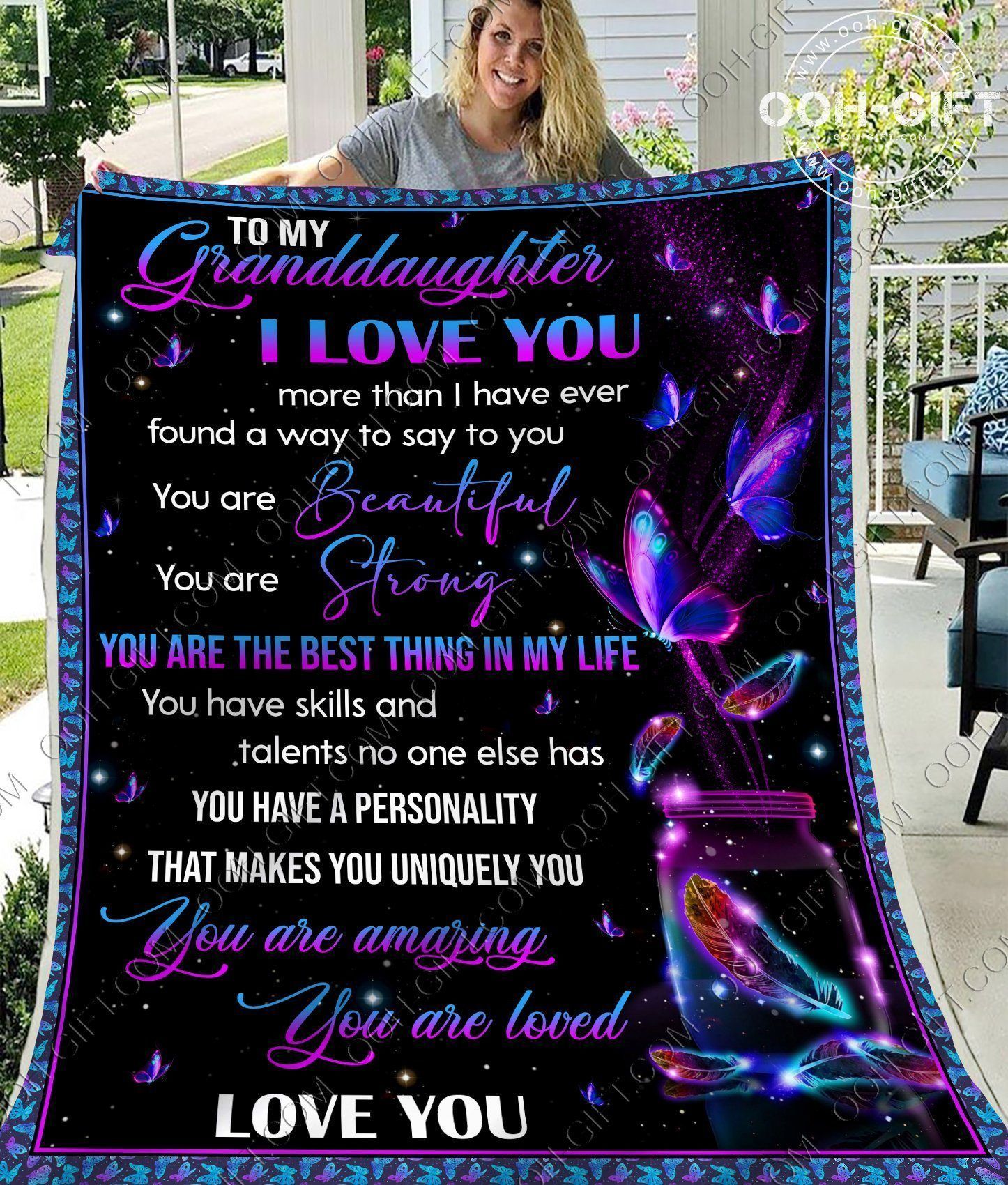 Granddaughter You Are Amazing Sherpa Fleece Blanket