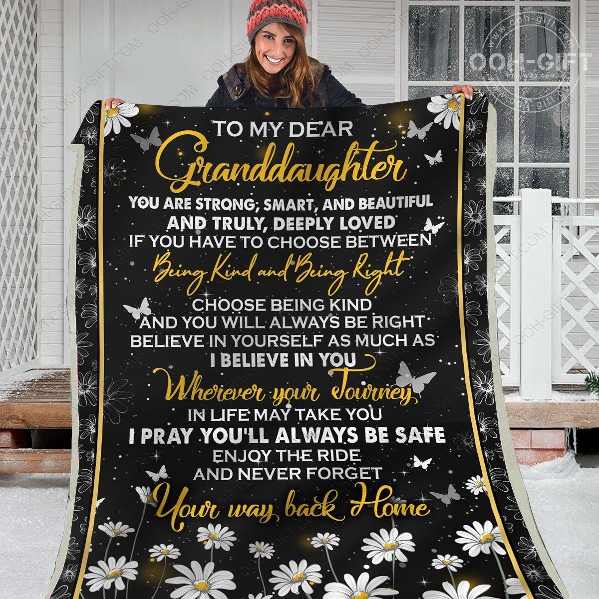 Granddaughter You Are Beautiful Sherpa Fleece Blanket