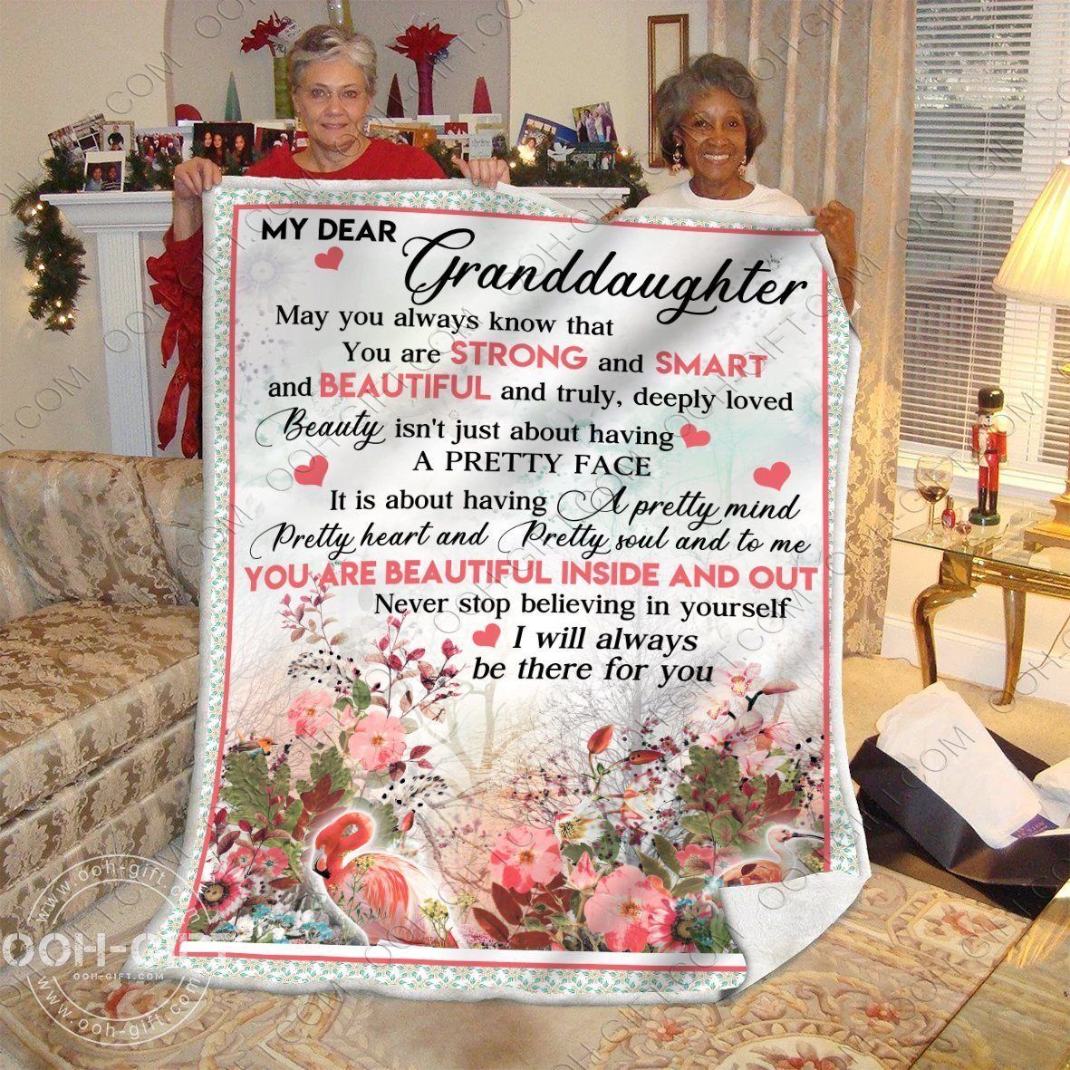 Granddaughter You Are Beautiful Sherpa Fleece Blanket