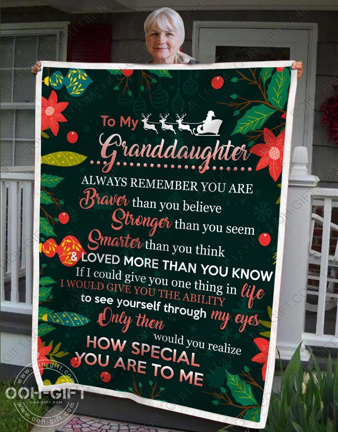 Granddaughter You Are Brave Sherpa Fleece Blanket