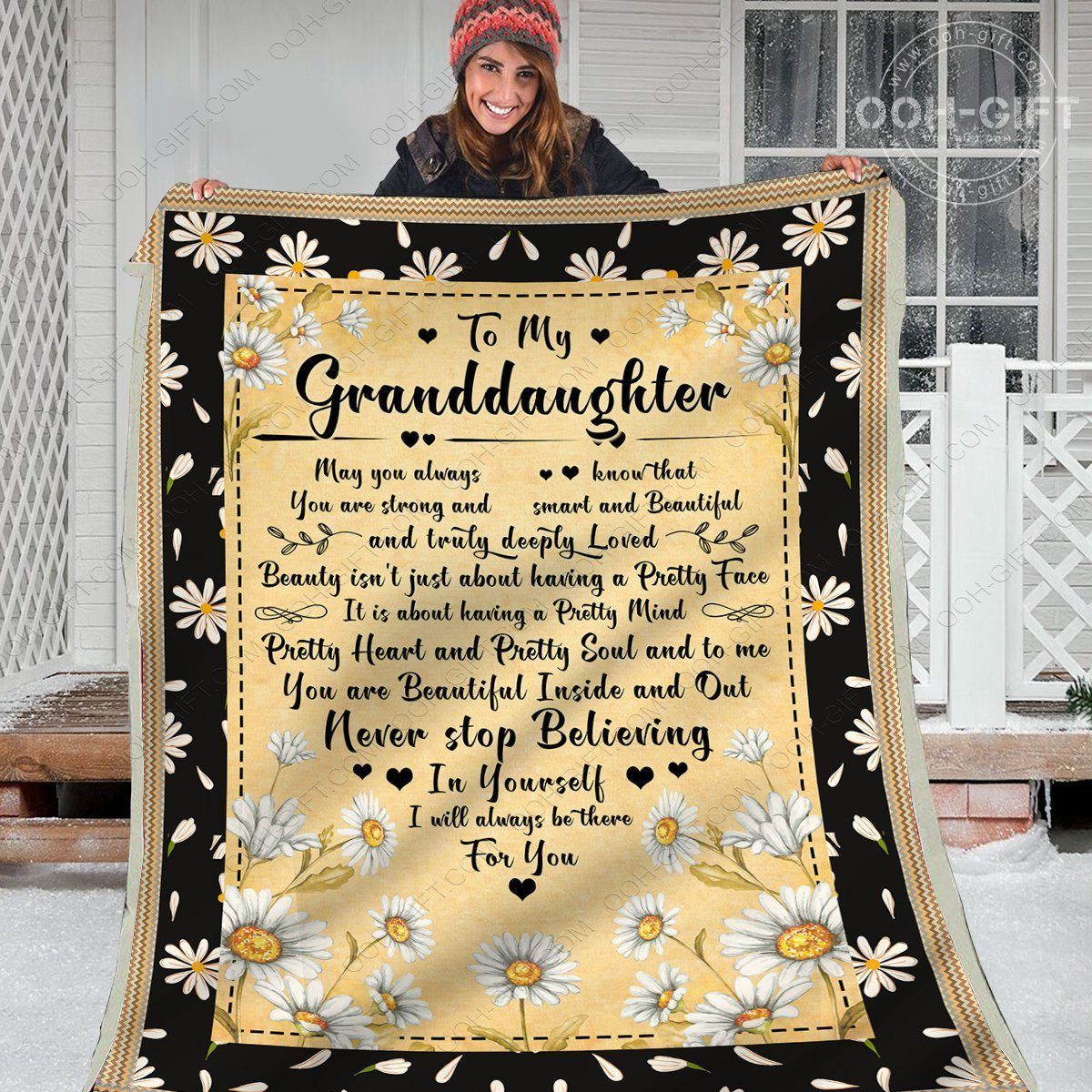 Granddaughter You Are Deeply Loved Sherpa Fleece Blanket