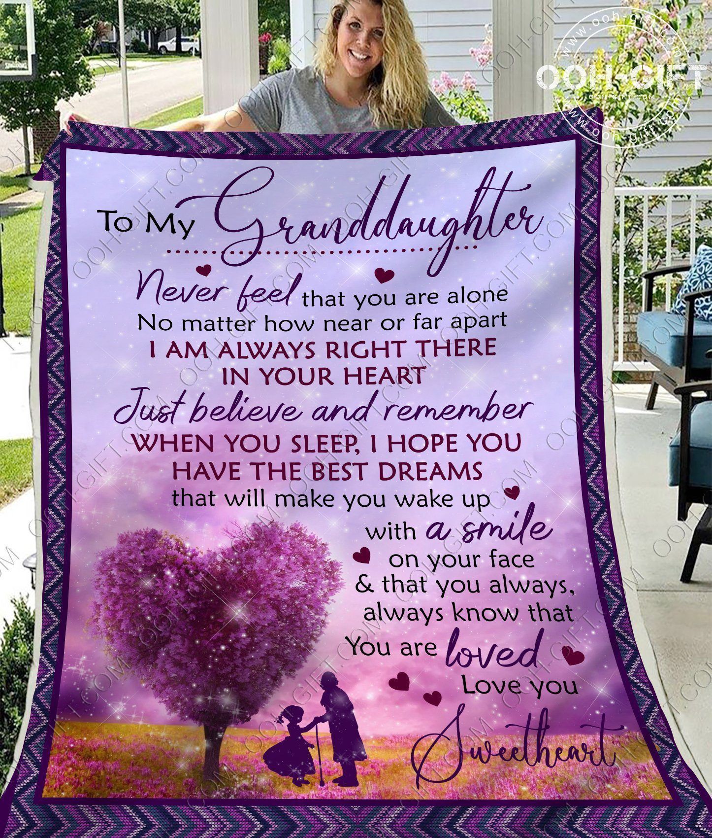Granddaughter You Are Loved Sherpa Fleece Blanket