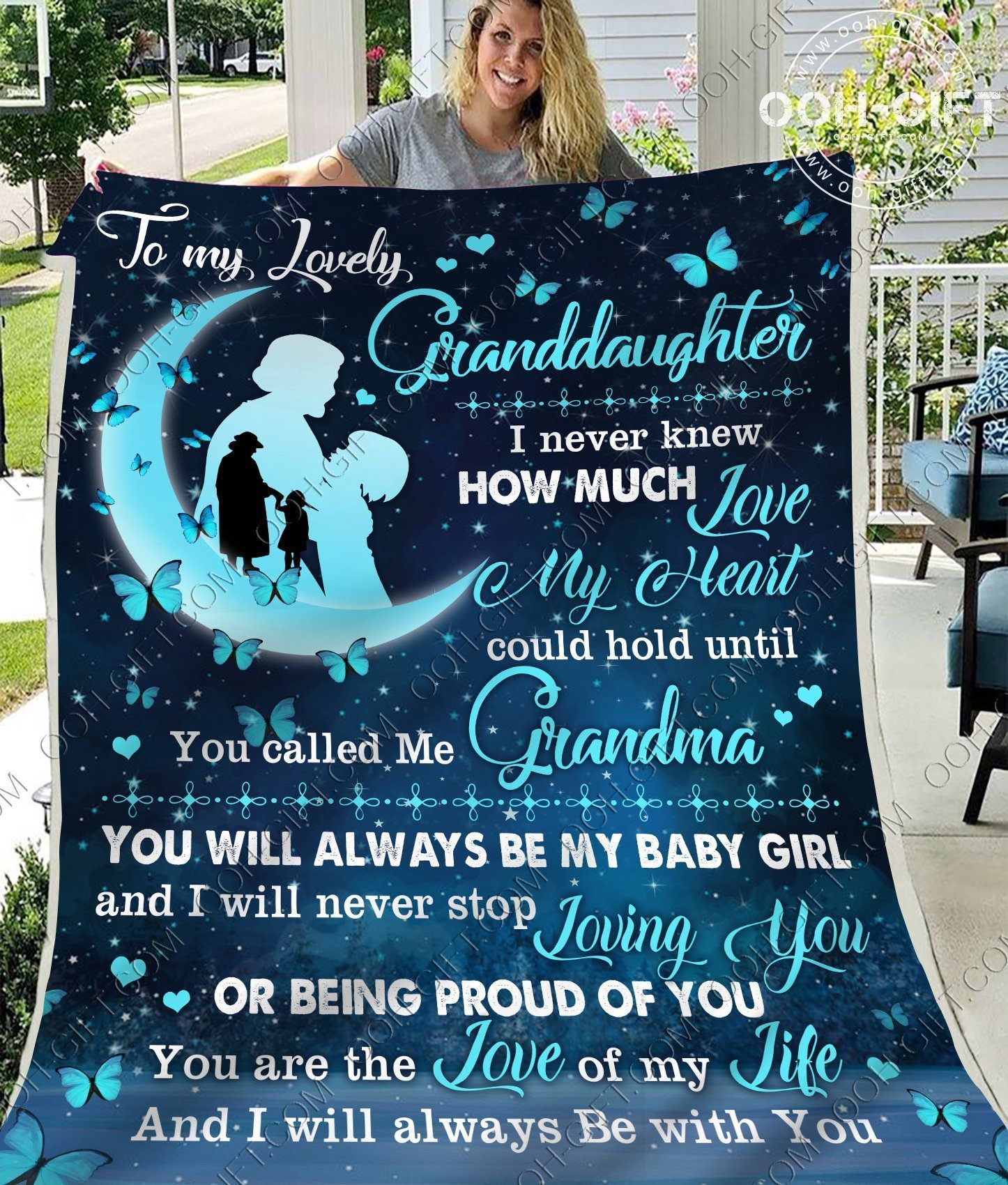 Granddaughter You Are Lovely Sherpa Fleece Blanket