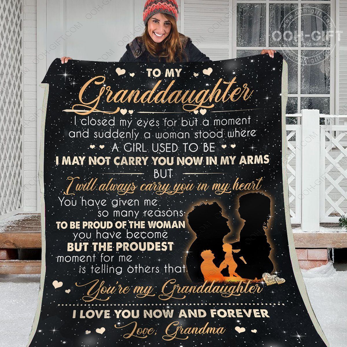 Granddaughter You Are My Granddaughter Sherpa Fleece Blanket