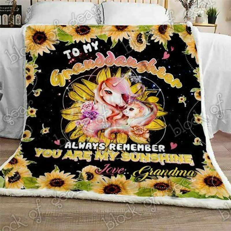Granddaughter You Are My Sunshine Sherpa Fleece Blanket