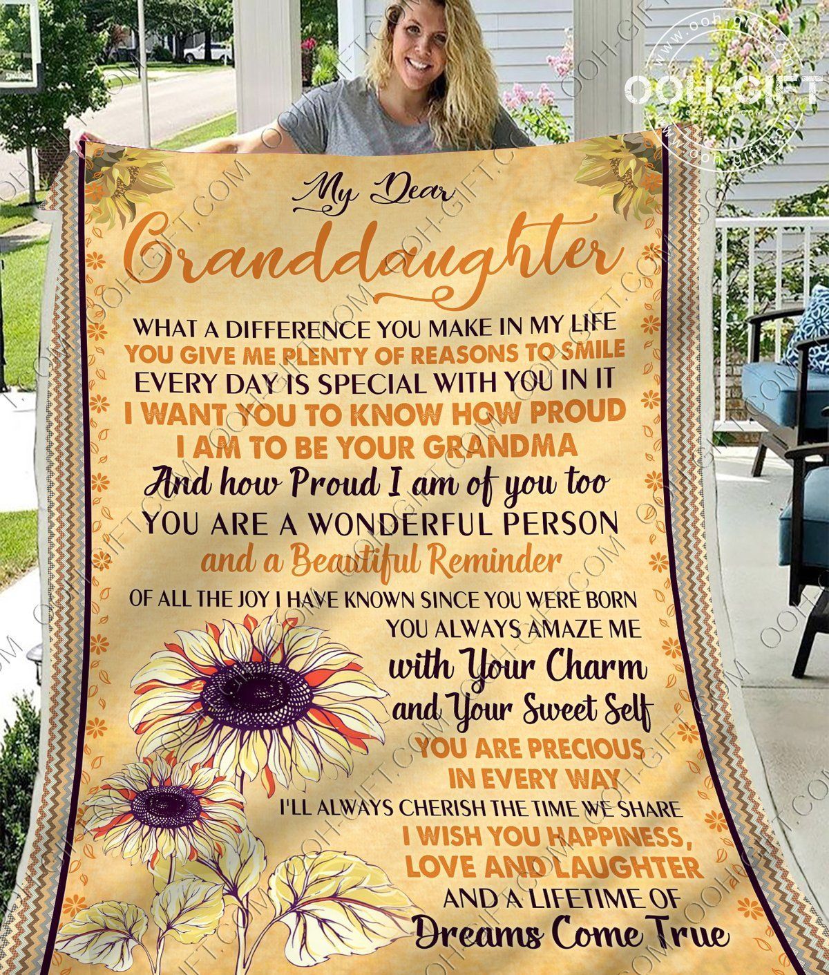 Granddaughter You Are Precious Sherpa Fleece Blanket