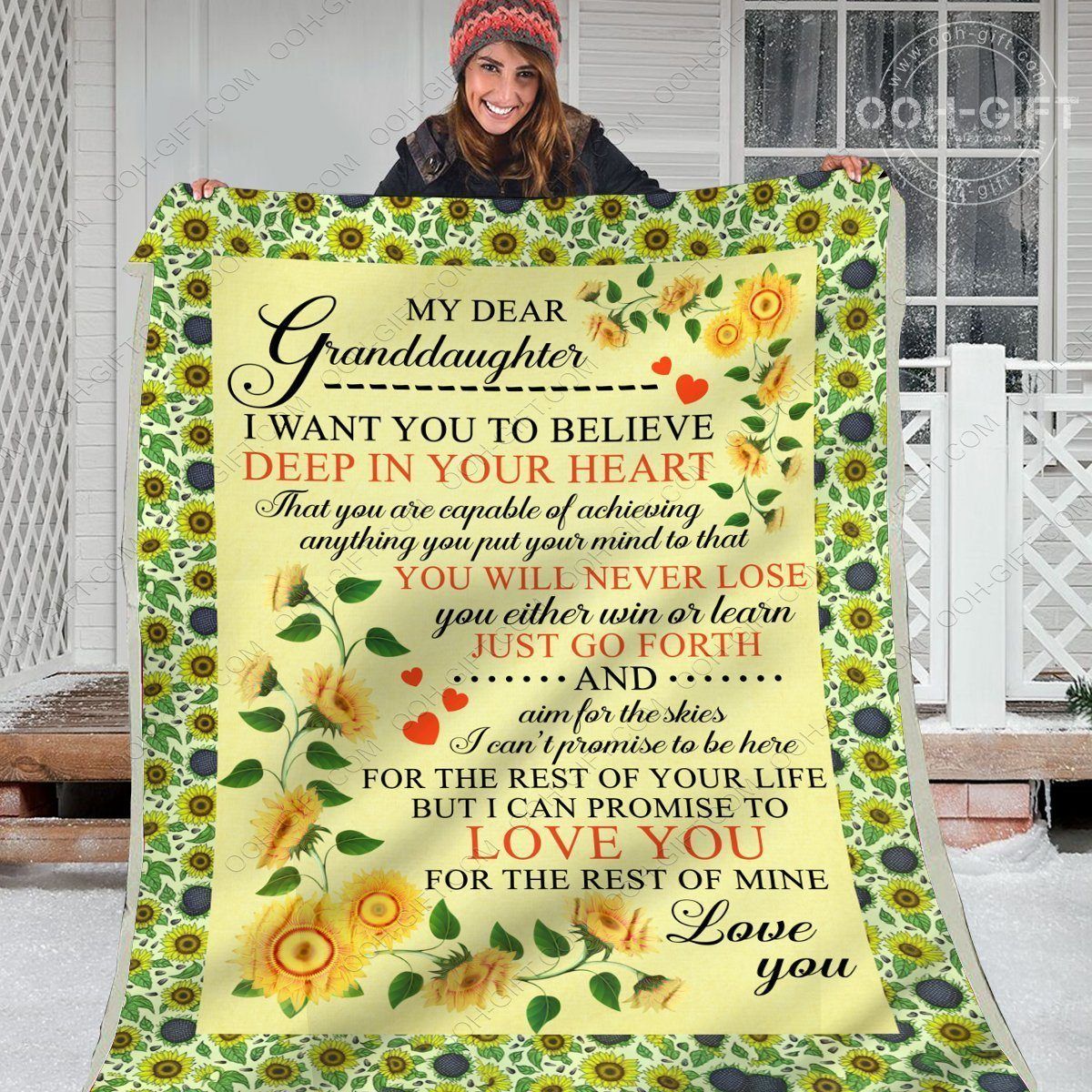 Granddaughter You Will Never Lose Sherpa Fleece Blanket