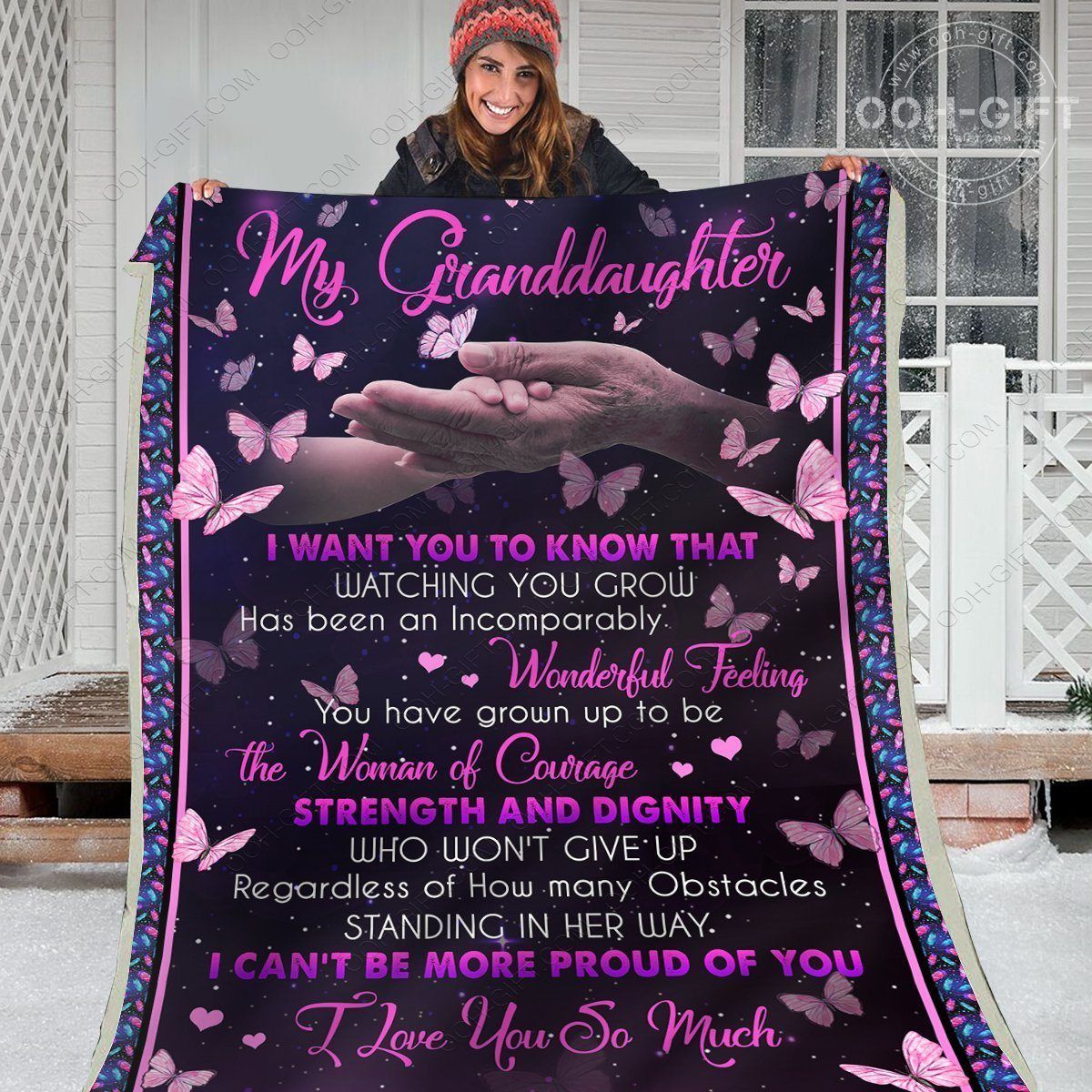 Granddaughter You Wont Give Up Sherpa Fleece Blanket