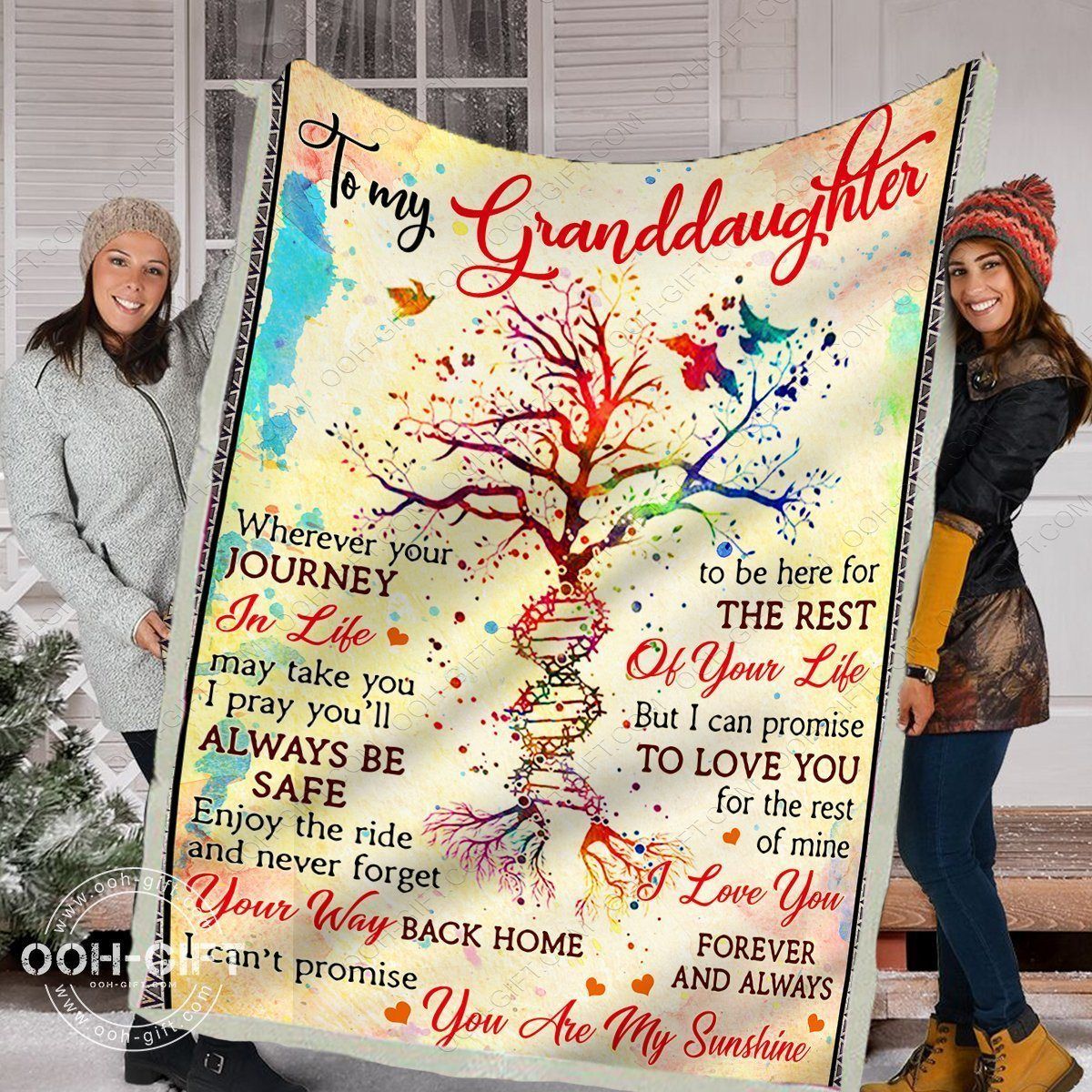 Granddaughter Youll Always Be Safe Sherpa Fleece Blanket
