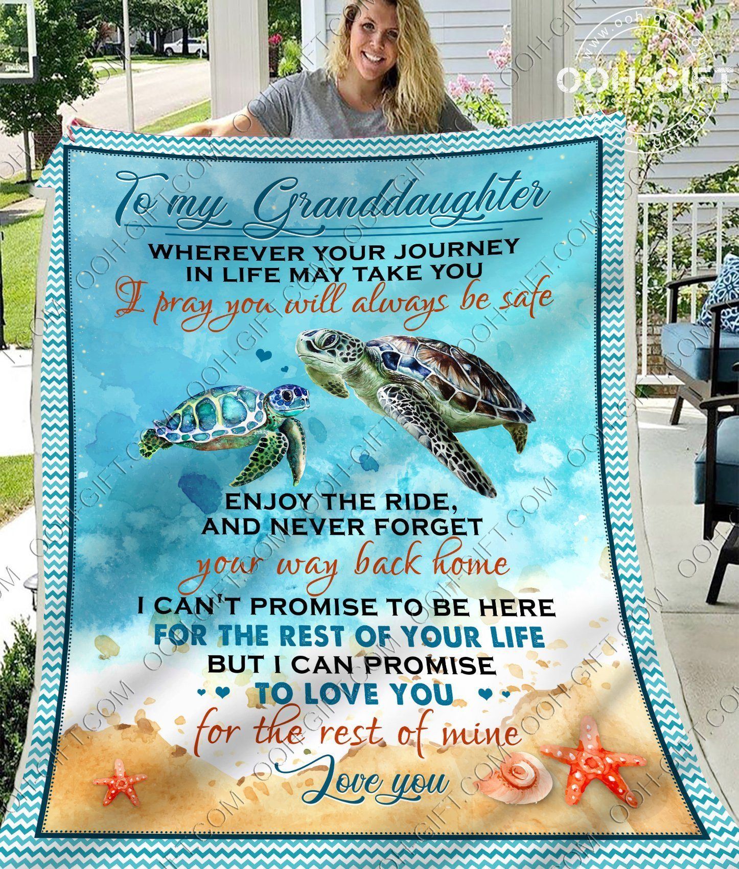 Granddaughter Youll Always Be Safe Sherpa Fleece Blanket