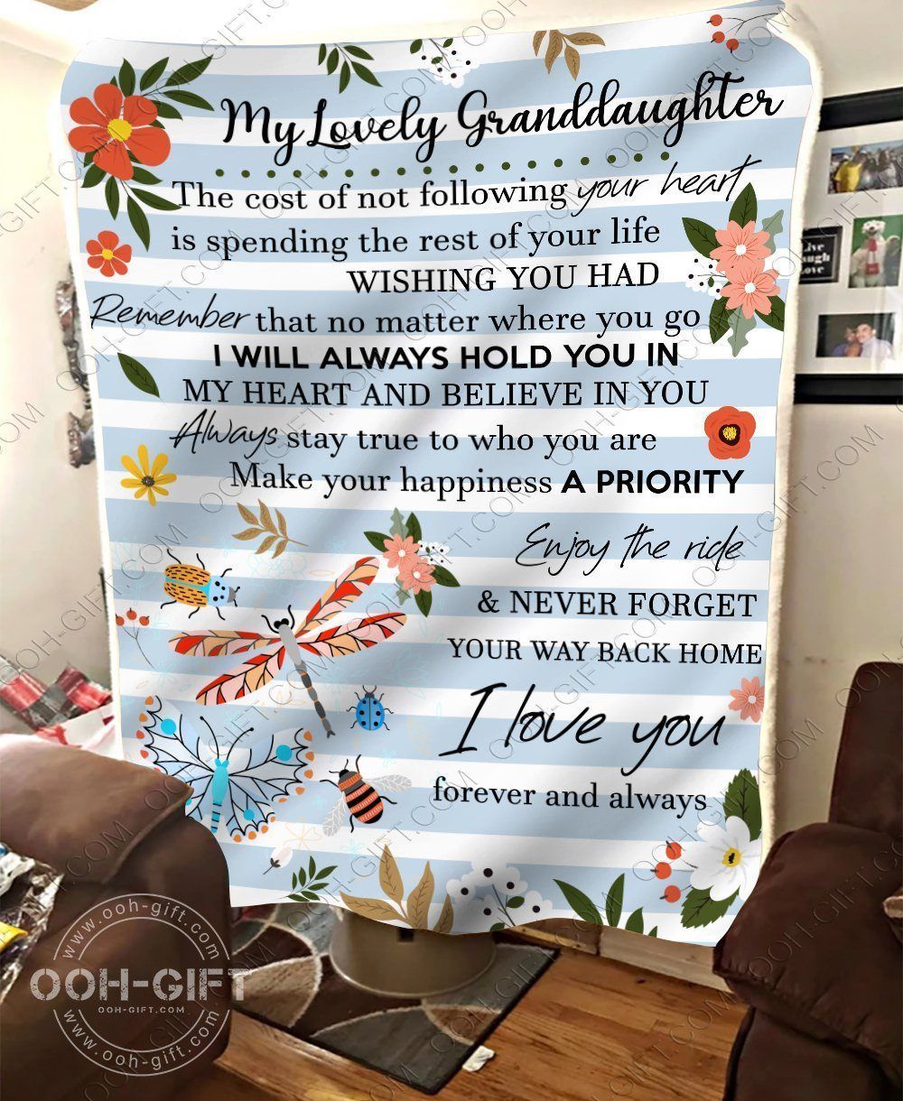 Granddaughter Your Happiness Sherpa Fleece Blanket