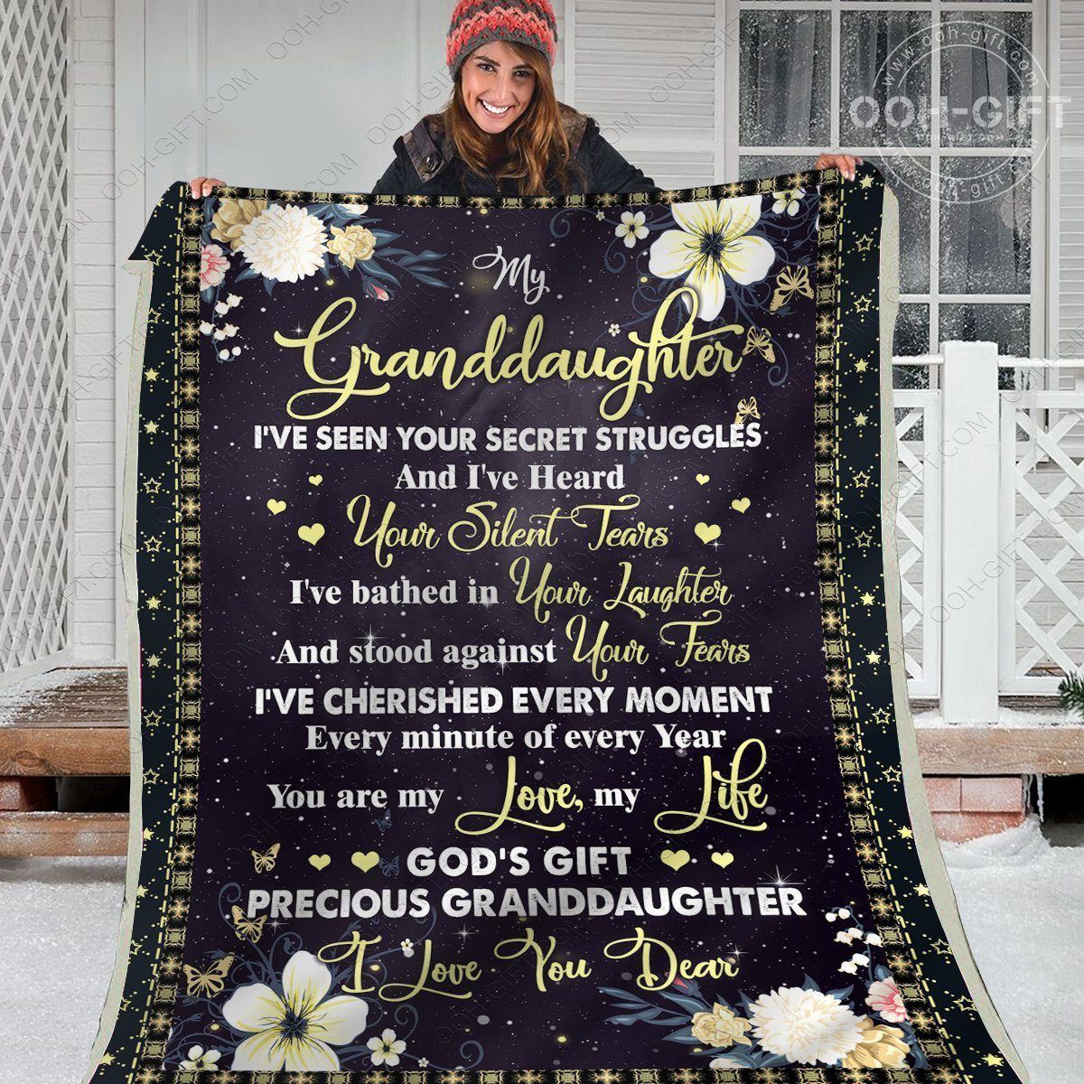 Granddaughter Your Laughter Sherpa Fleece Blanket