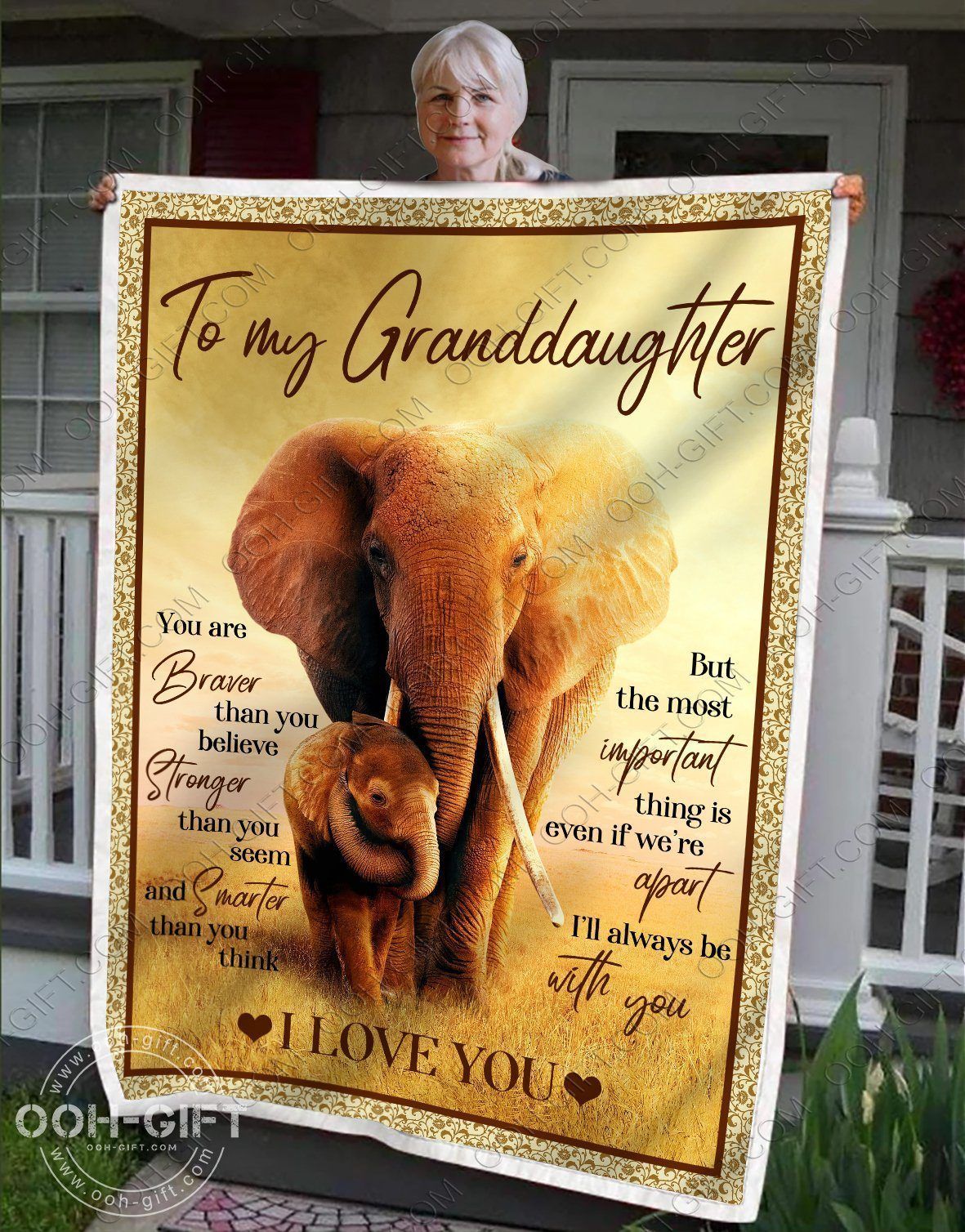 Granddaughter Youre Braver Than You Believe Sherpa Fleece Blanket
