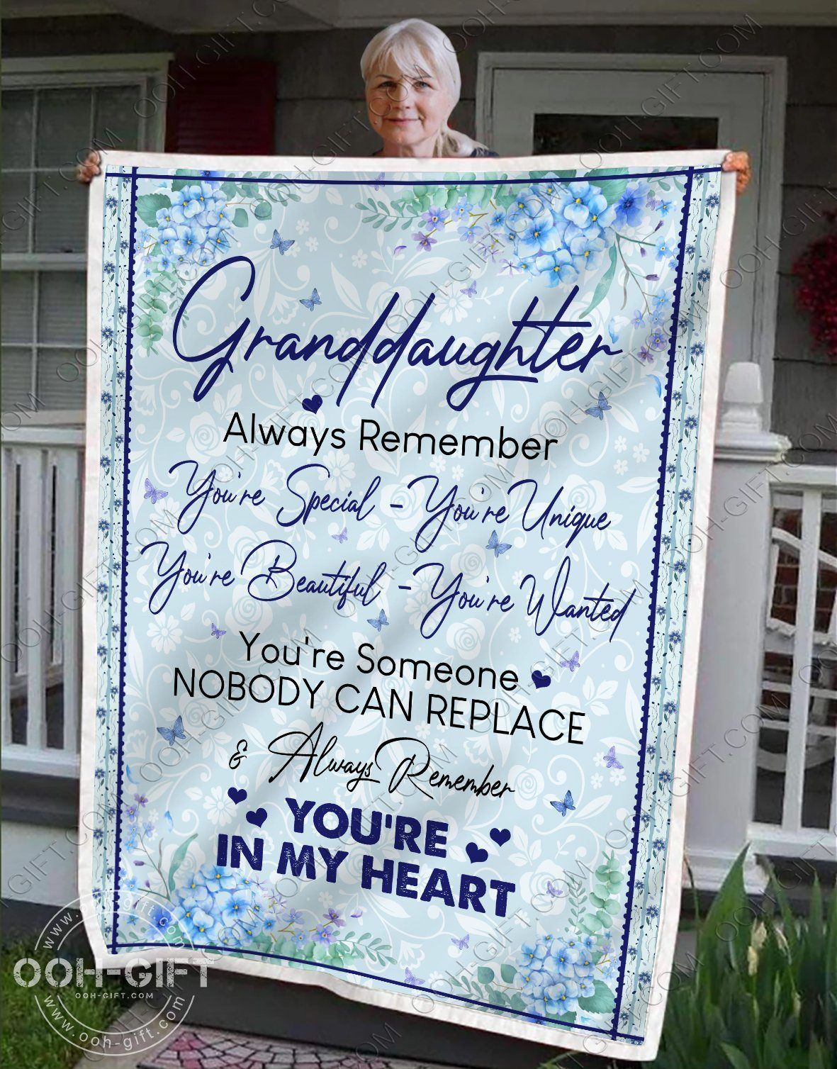 Granddaughter Youre In My Heart Sherpa Fleece Blanket